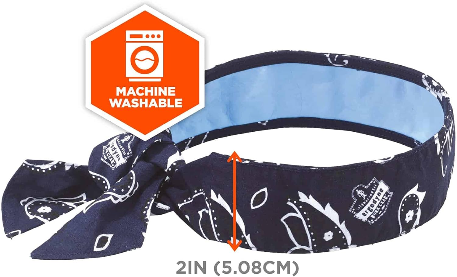 Ergodyne Chill-Its 6700CT Evaporative Cooling Bandana - Tie Closure, Navy Western image number 3