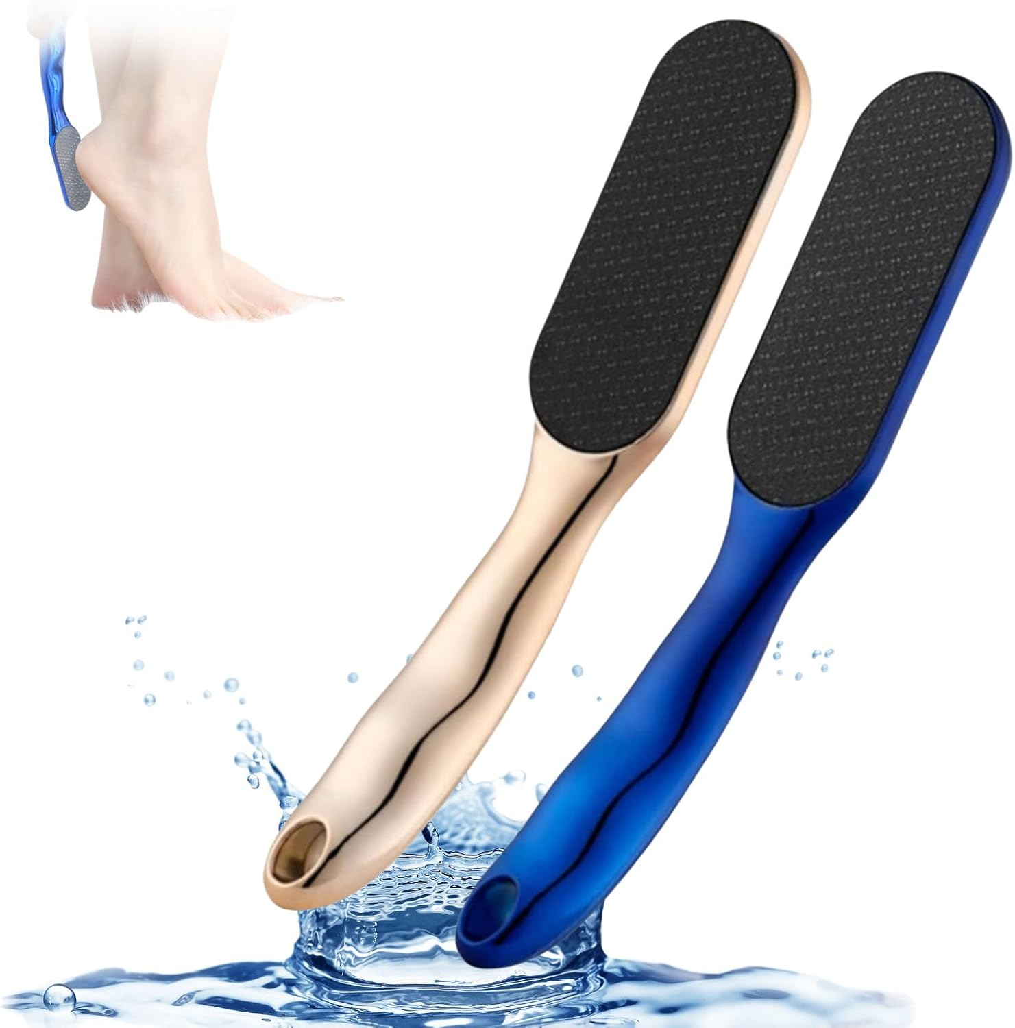 Veinsgrain Foot File,Beyond the Cream - Foot Fetish File,Hard Skin Remover Nano-Glass Foot File,Foot Scrubber,Foot Exfoliator Tool,Effortless and Pain-Free Experience (Gold)