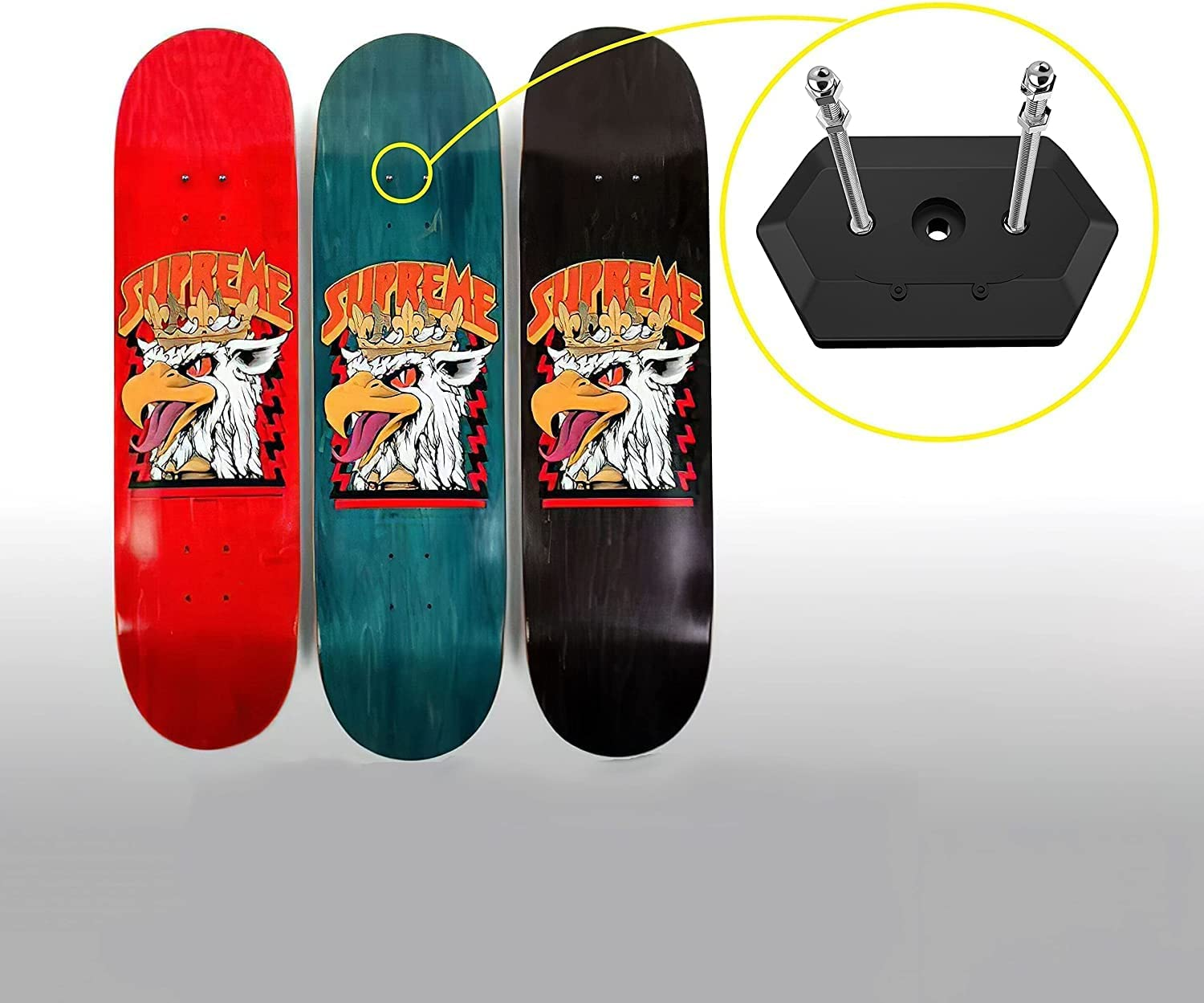 BOOSTEADY Skateboard Wall Mount Skateboard Hanger for Skateboard Deck Display and Storage, Floating Effect image number 5