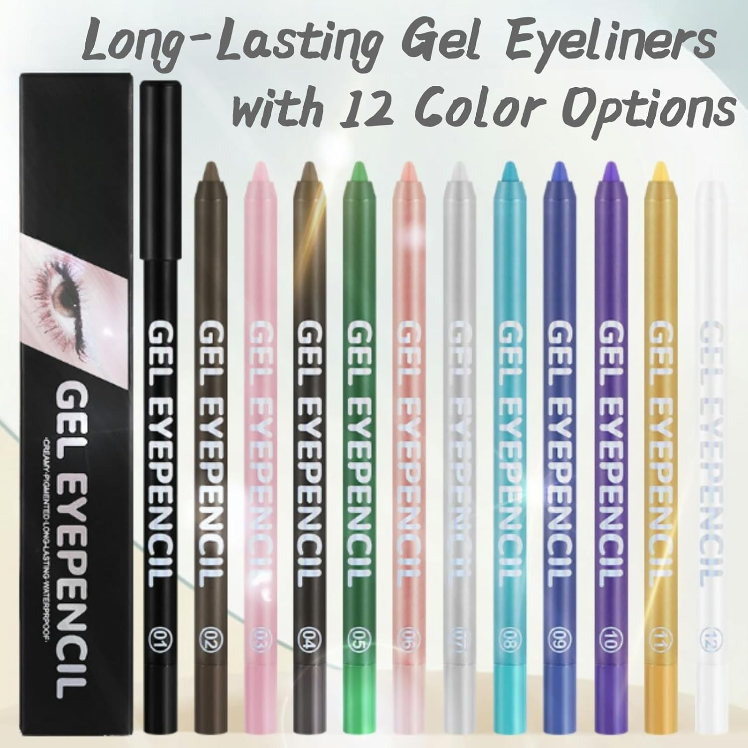 Purple Matte Eyeliner Gel Pencil &ndash; Waterproof, Smudge-Proof, Long-Lasting, High-Pigment Plum Eye Liner Pen - 02 image number 5