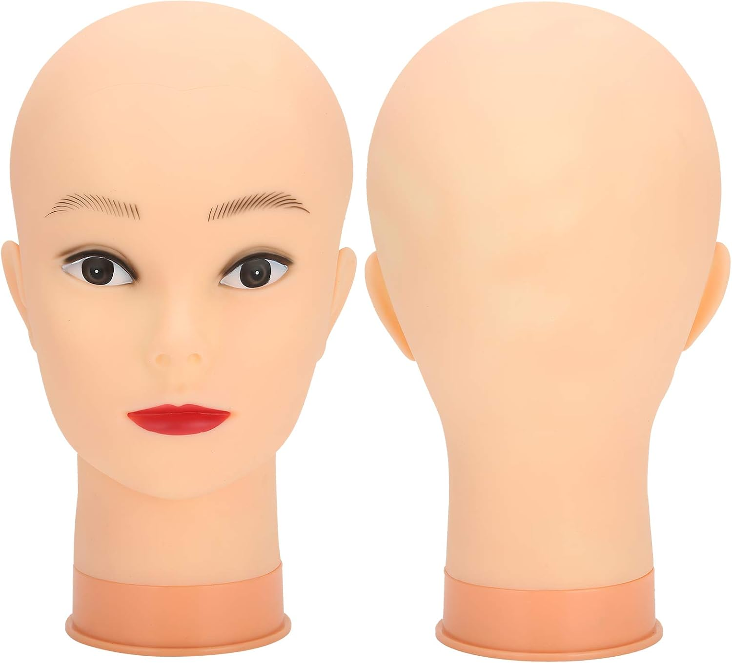 Wig Head Stand, Hat Wig Display Mannequin Head Hairpieces Stand Holder, Makeup Training Practice Manikin Head for Wig, Hat, Caps, Headdress (PVC Simulation Skin) image number 1