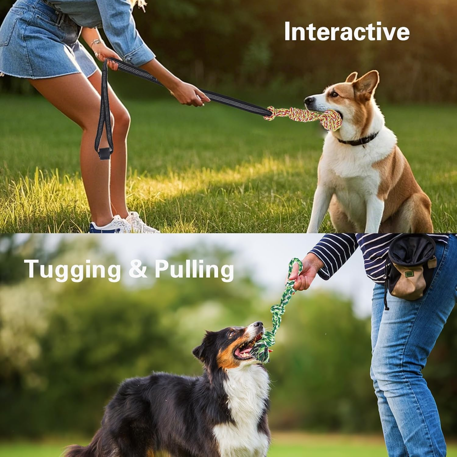 Vsgaalge Interactive Dog Toys Tug of War Dog Toy for Small Medium Dogs,Teething Rope for Teeth Cleaning,Puzzle Ball for Chewing,Dog Bungee Tug Toy Kit