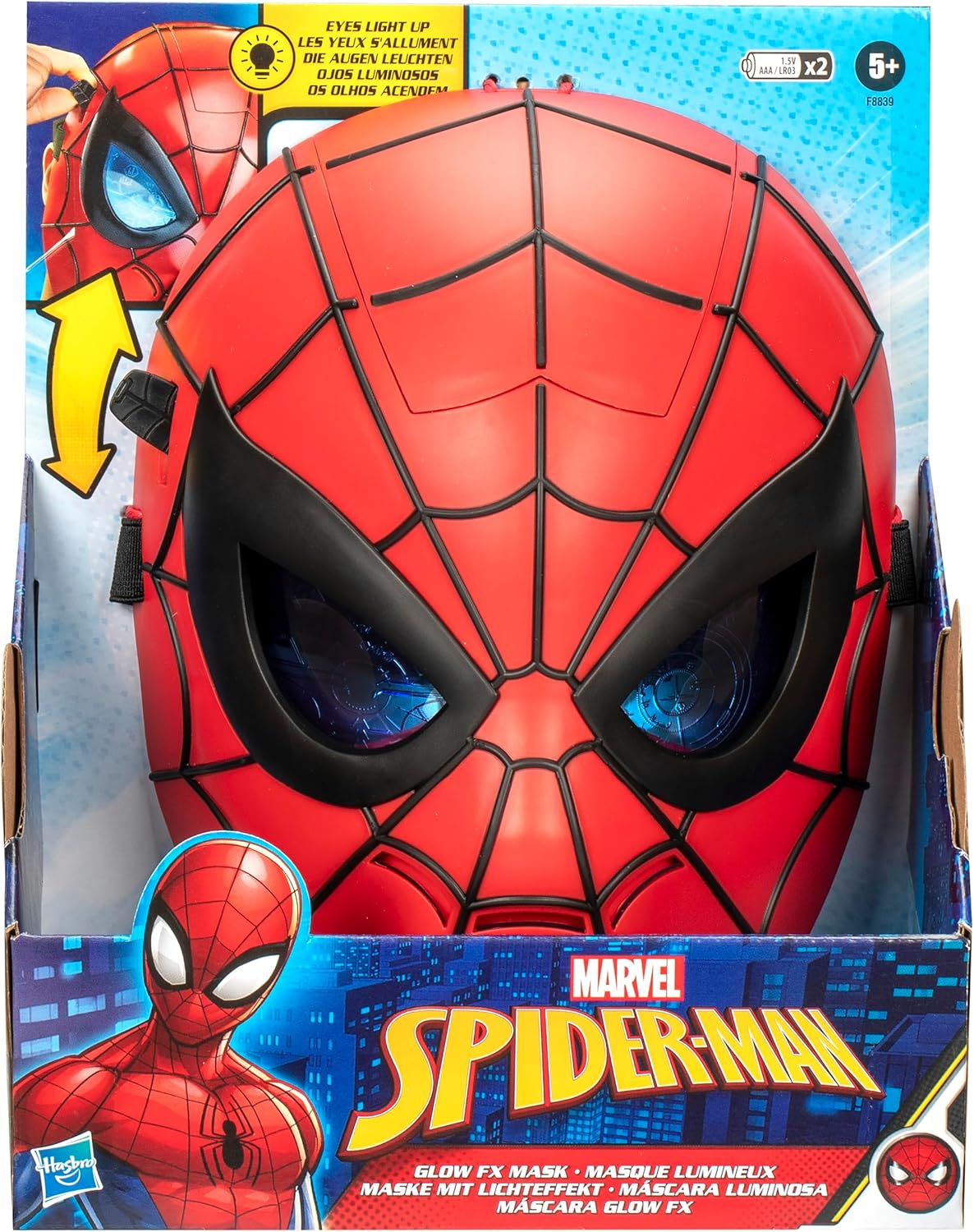 Marvel Spider-Man Glow FX Mask, Light-Up Role Play Toy, Super Hero Toys for Kids Ages 5+ image number 6