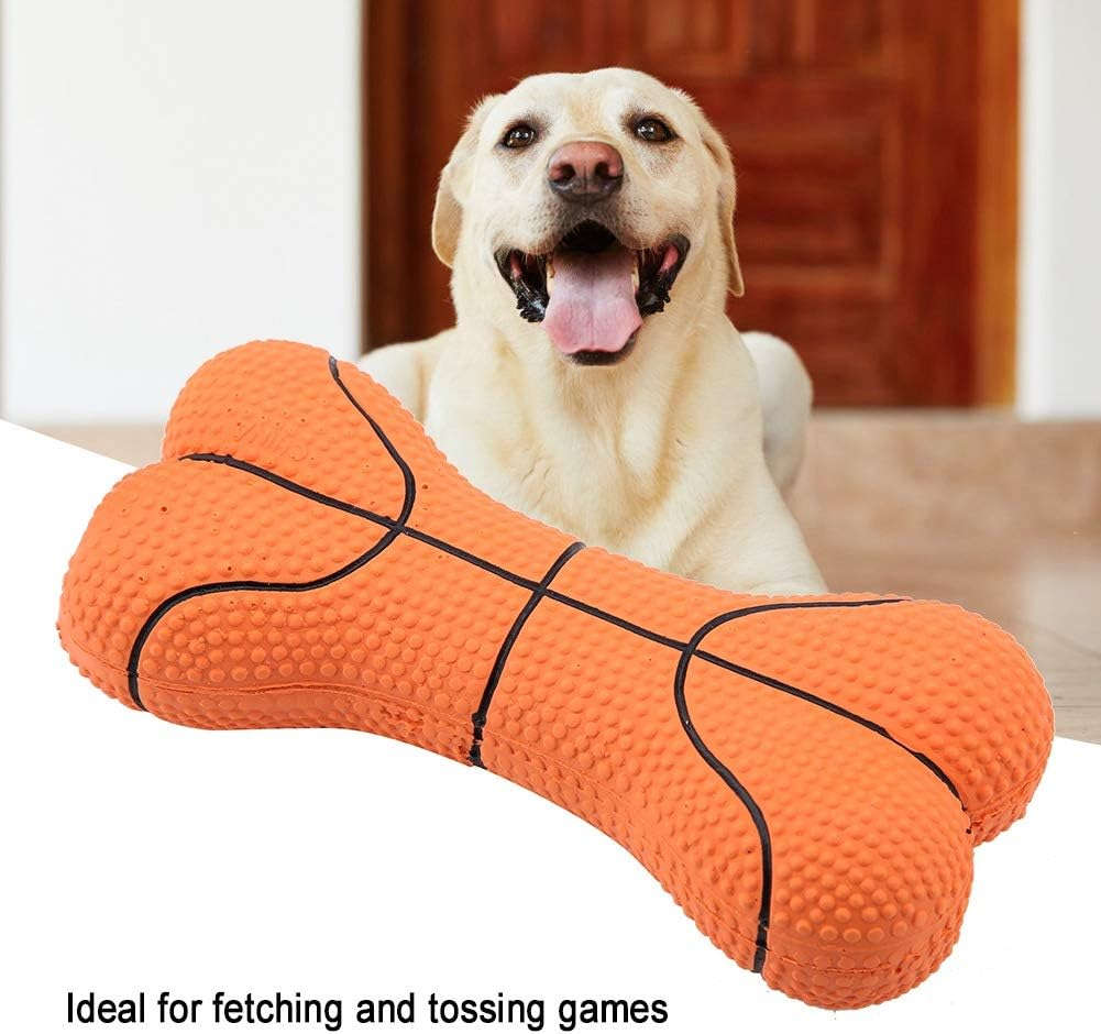 Dog Squeaky Toy, Lightweight Non-Toxic Dura Play Bone Dog Toy, Environmentally-Friendly for Pets Fetching and Tossing Games(Basketball) image number 1