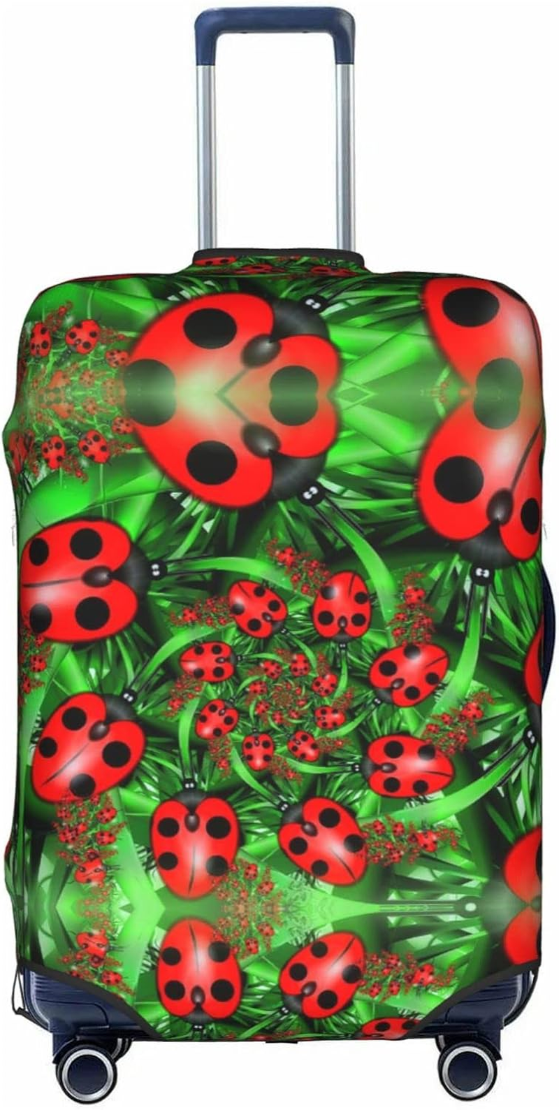 Obabo Dog Family Travel Luggage Cover,Washable Suitcase Cover Protector Anti-Scratch Suitcase Cover Fits 18-32 In, Red Ladybug, S image number 1