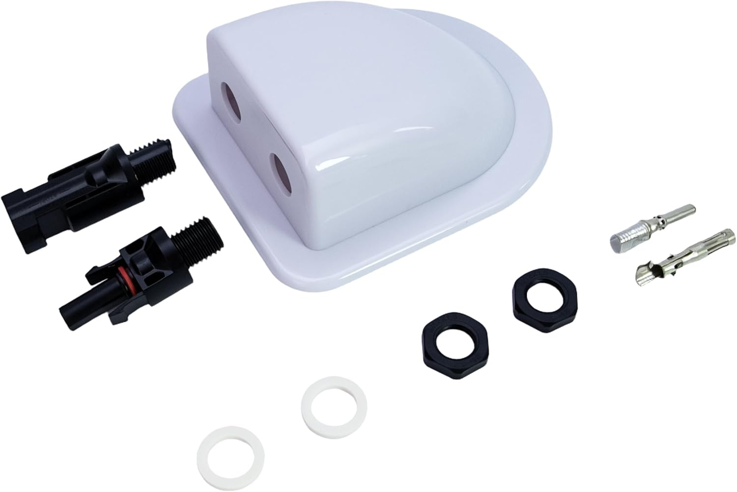 ABS Double Solar Cable Entry Gland, Waterproof Connector for RV Campervan Boat & Off-Grid Solar Panel Projects(White) image number 3