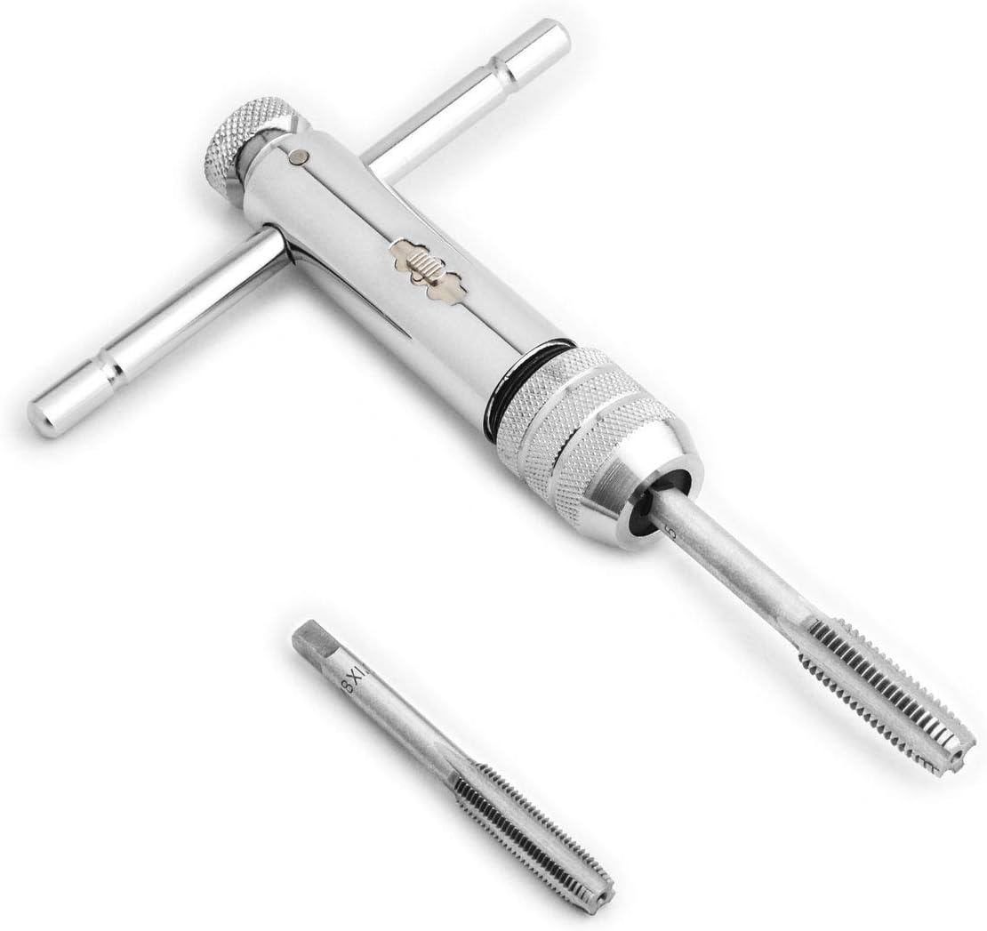 Gunpla Adjustable T-Handle Ratchet Tap Holder M5&ndash;M12 Threading Wrench Hand Machine Ratcheting Screw T-Shaped Tapping Thread Metric Plug Tapper Tool image number 4
