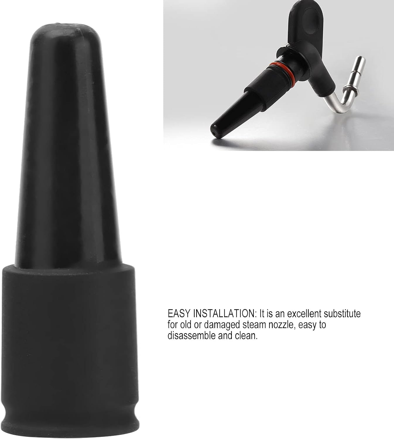 Coffee Machine Nozzle, Espresso Distribution Tool,1 Hole Silicone Milk Foam Spout Replacement for Delonghi Coffee Maker,Reusable Durable Coffee Machine Spout for Home Kitchen Cafe Milk Tea Shop image number 2