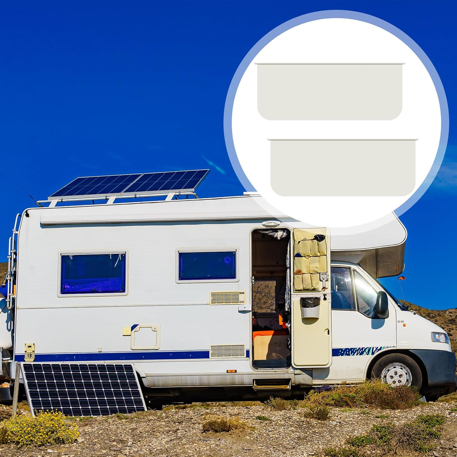 Maasechs 2 Pcs RV Damper Replacement RV Exhaust Vent Cover Exterior Range Stove Vent Cover outside Damper for Camper Trailer Motorhome, White