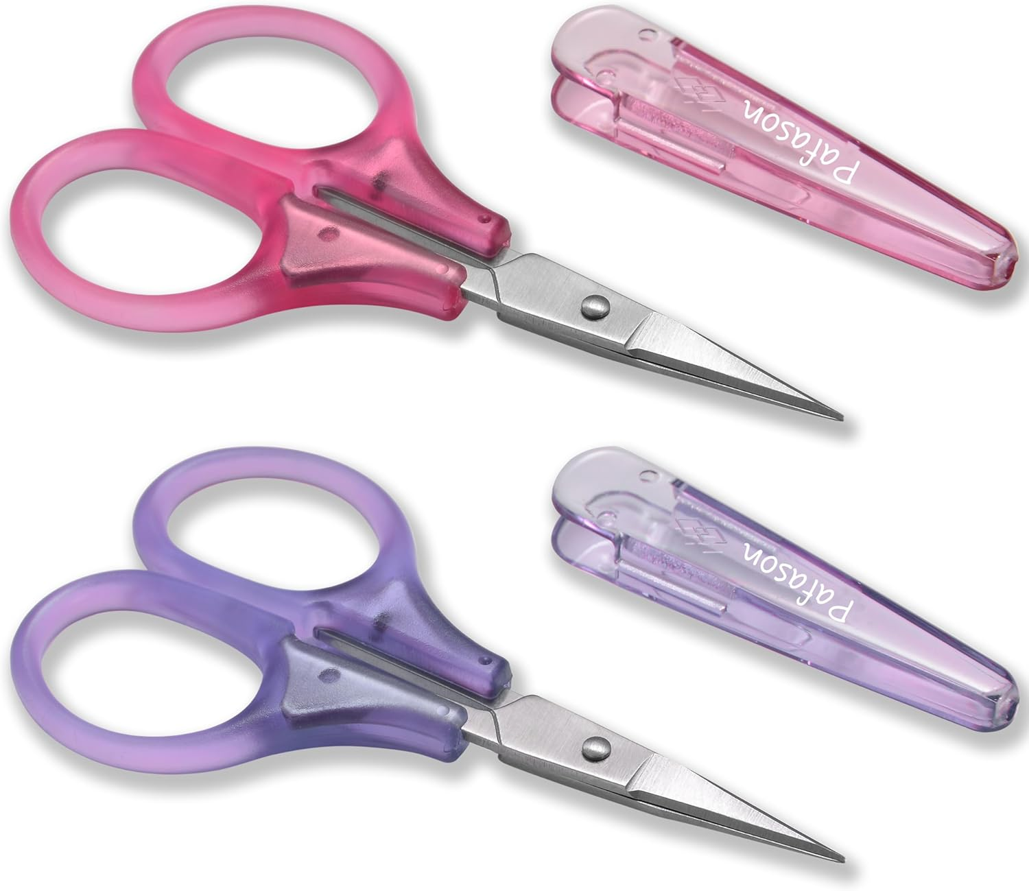 PAFASON Mini Precise Craft Scissor Set 2 PC Straight for Scrapbooking Quilting DIY Sewing Knitting Embroidery Cross Stitch Crochet Thread Yarn Paper Detail Fabric Cutting Stainless Steel, Safety Case