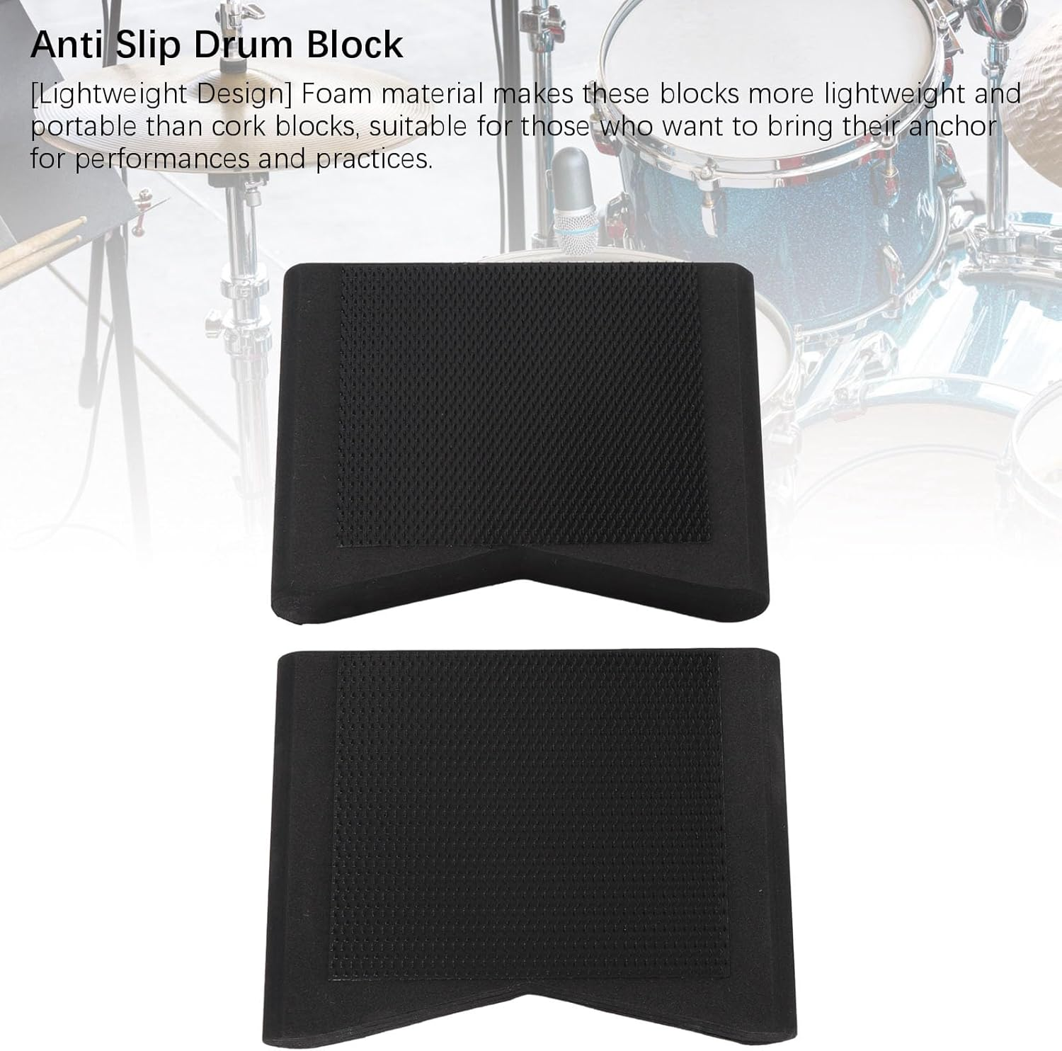 2Pcs Bass Drum Anchor System, EVA anti Slip Jazz Drum Stopper Damper, Stop Drum Creep Slipping Pedal for Hihats Regular Drum Electronic Kick Pedals image number 4
