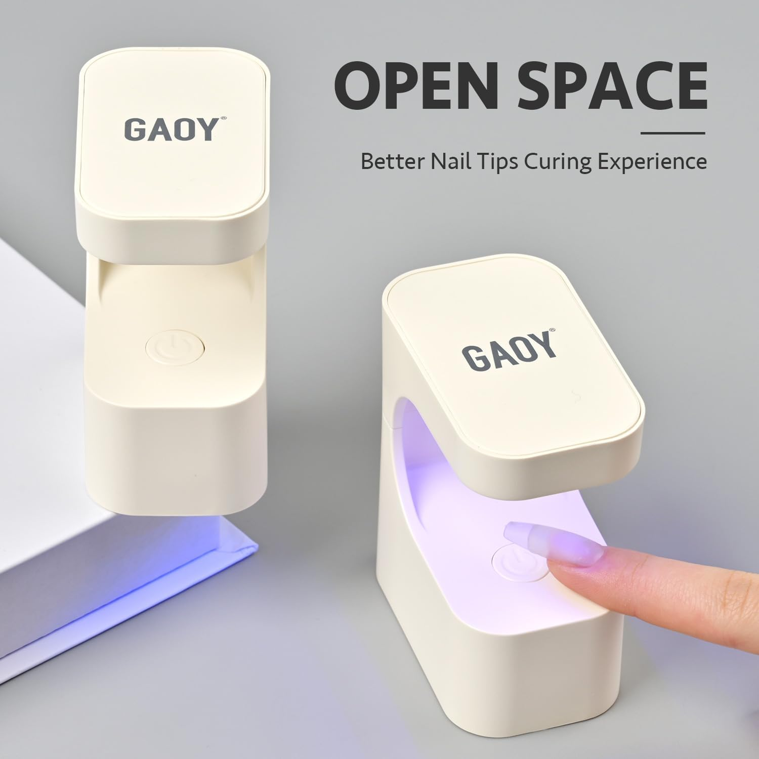 GAOY Mini UV Light for Gel Nails, Rechargeable LED Nail Lamp with 2 Timers, Cordless Portable UV Light for Fast Curing, Creamy White - Rechargeable-Rosy image number 5
