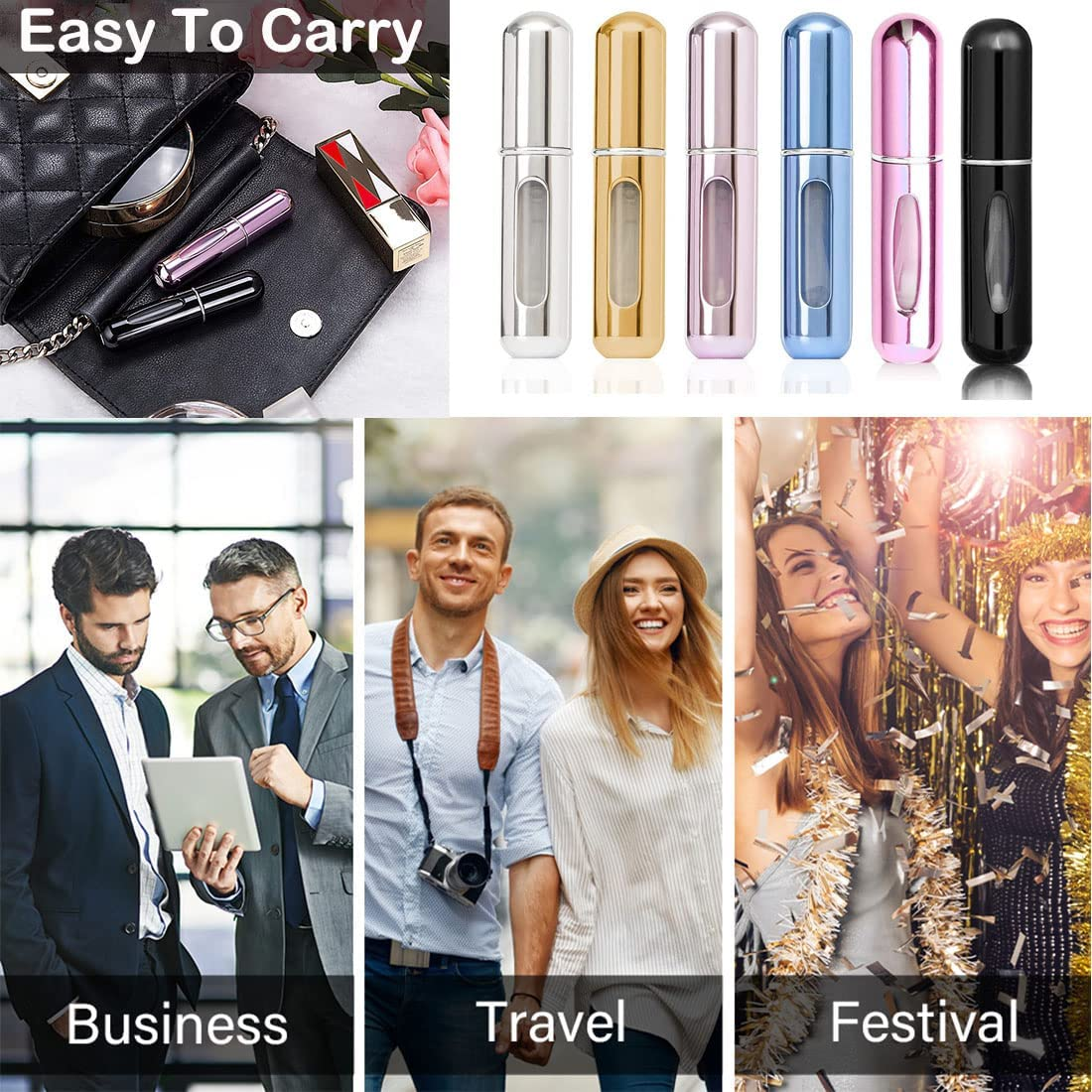 1PCS Perfume Atomiser Bottles 5Ml Refillable Spray Bottle,Mini Portable Perfume Travel Atomizer image number 2