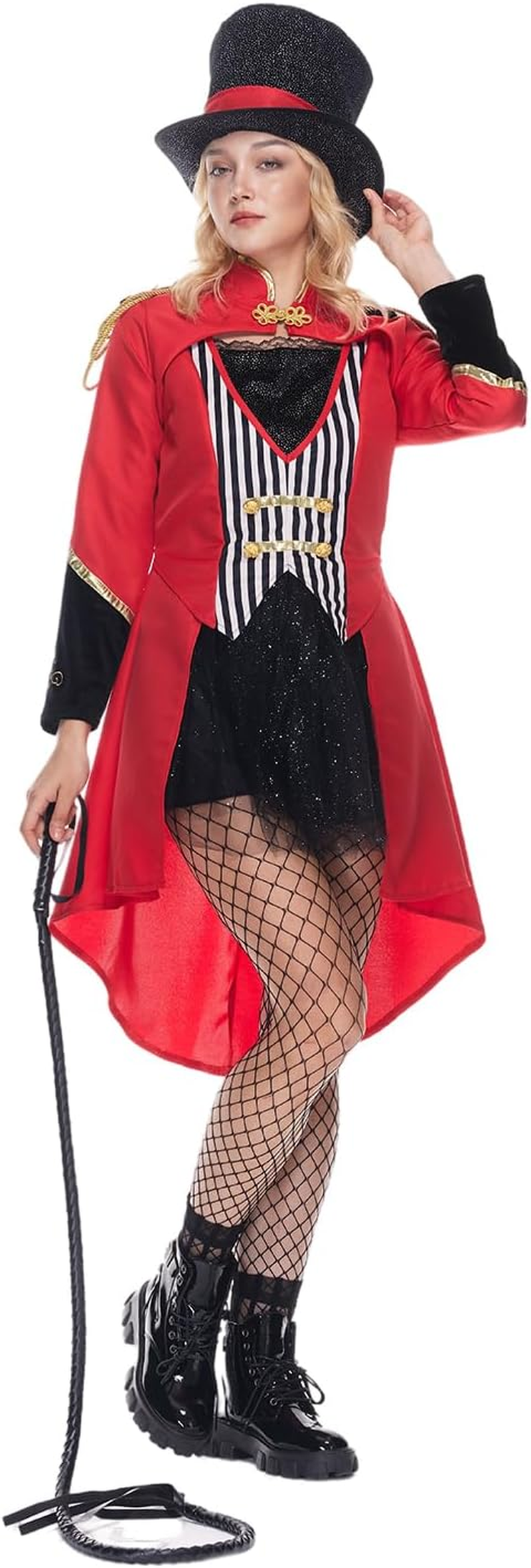 Eraspooky Sexy Women'S Ringmaster Costume Adult Halloween Circus Ring Leader Dress Outfits image number 1