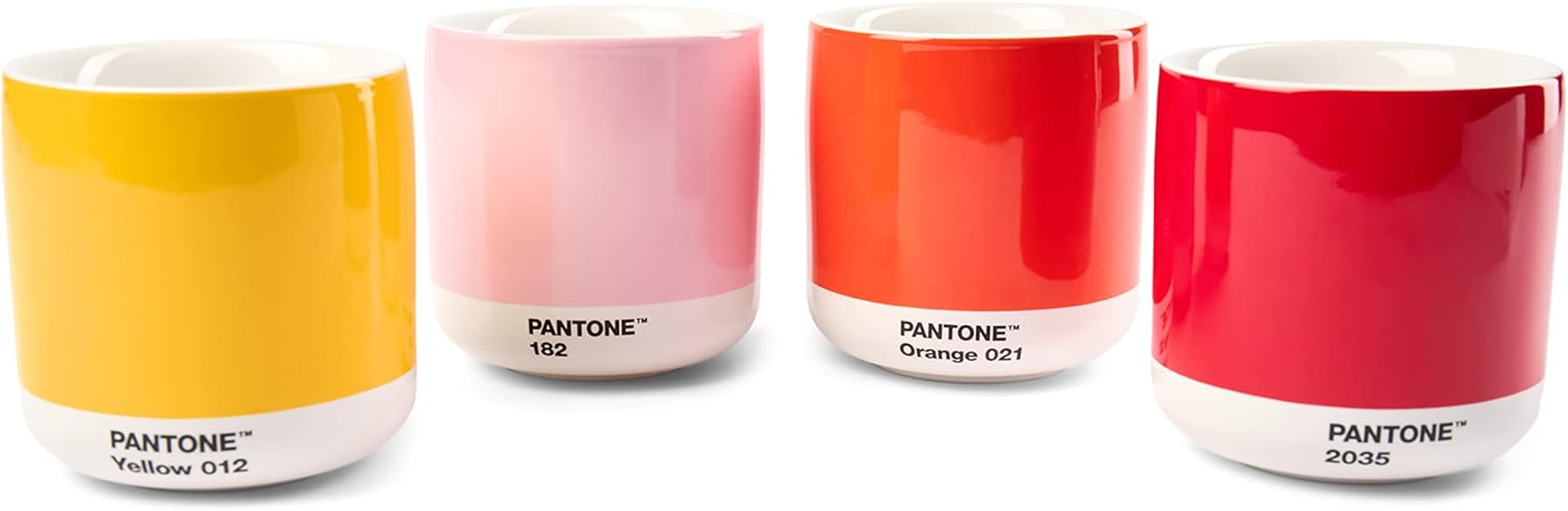 Copenhagen Design Pantone Latte Cup - Double Wall Thermo - Cappuccino Handleless Mug - 7.44Oz/220Ml, Yellow 012 - Light Pink image number 2