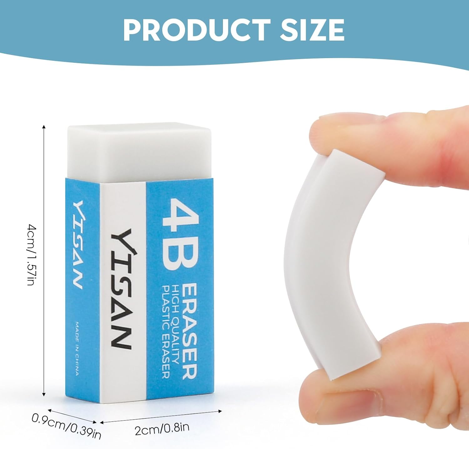 YISAN Erasers,8 Pack,Pencil Eraser,White Cube Erasers, Dust-Collecting,Single Line Dust for Drawing,71327