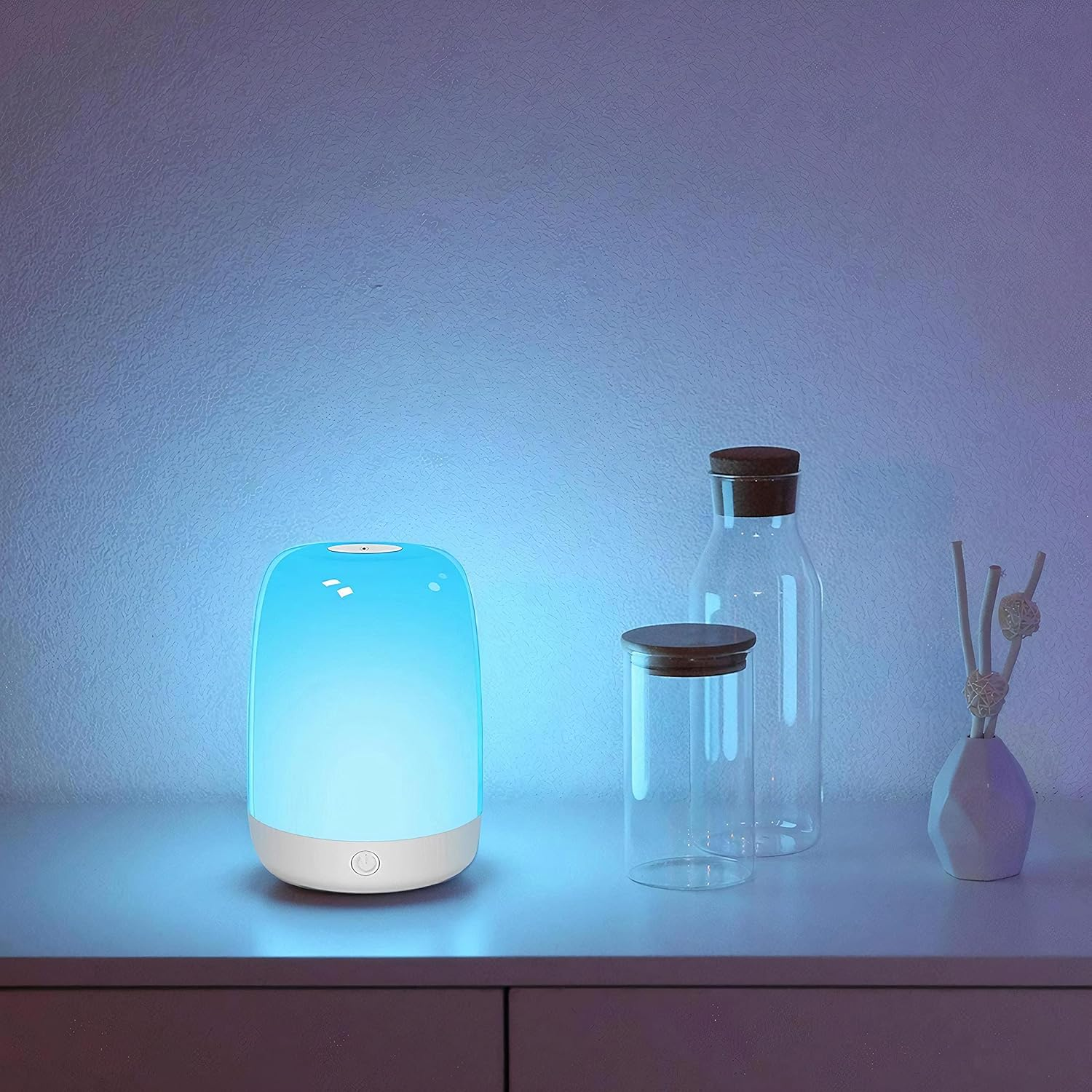 Fistech Touch Sensor Rechargeable Night Light Table Lamps for Bedrooms Dimmable Warm White Light & Color Changing image number 2