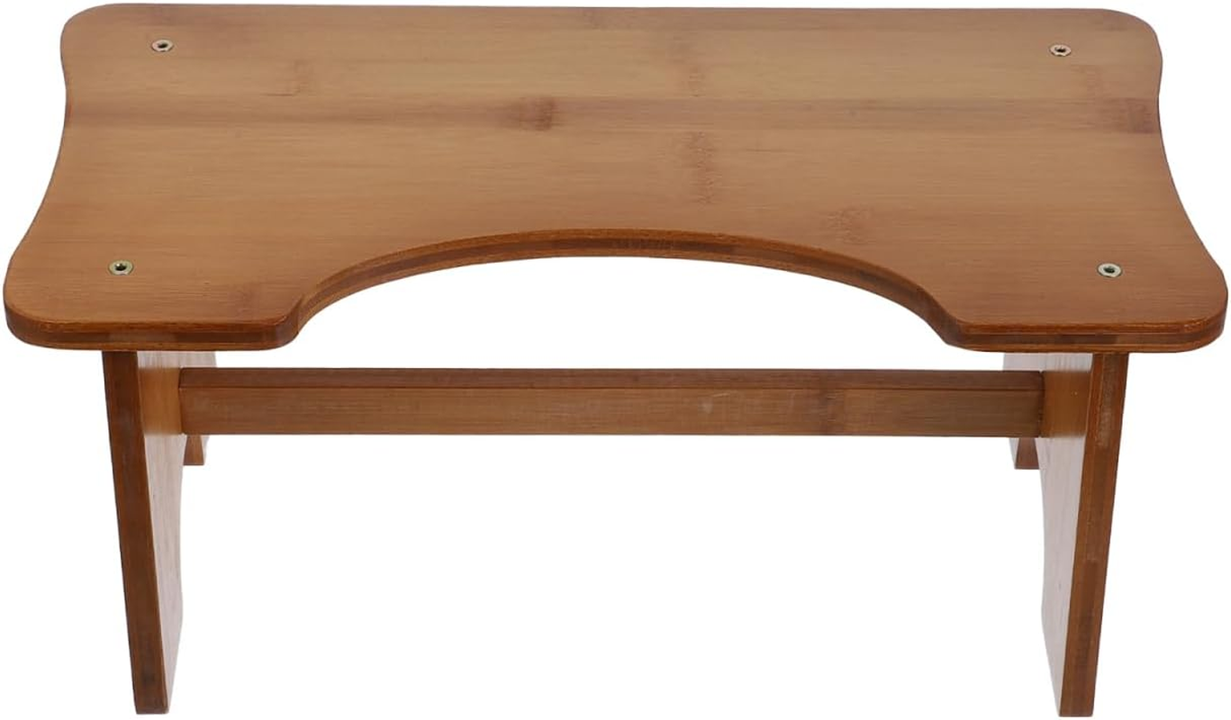 VICASKY Wooden Toilet Stepping Stool for Adults and Boys and Girls Portable 2-Step Footstool Tea Color Bathroom Foot Support Tool for Potty Training and Home Use image number 6