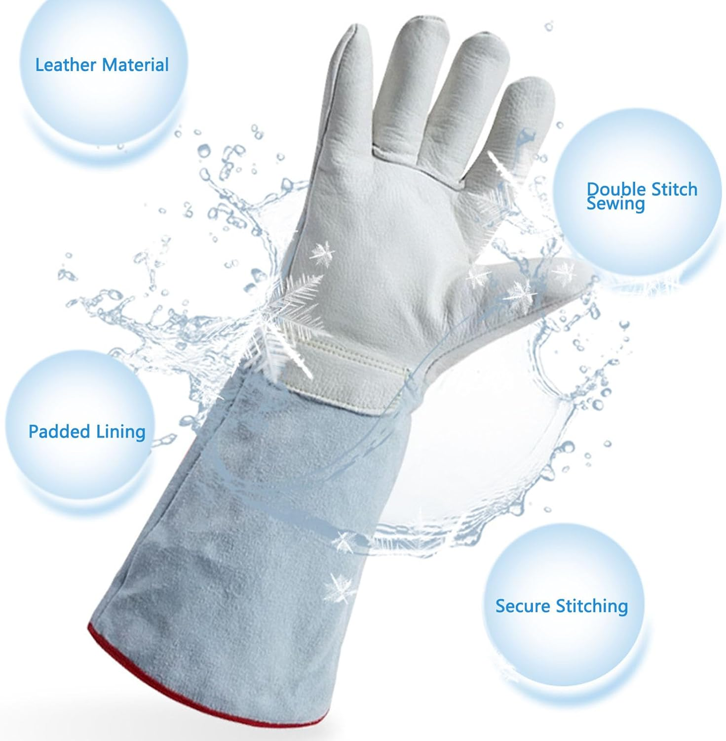 1 Pair Cryogenic Gloves, Thickened Liquid Nitrogen Protective Gloves, Low Temperature Gloves for Dry Ice, Cold Storage, Laboratory image number 6