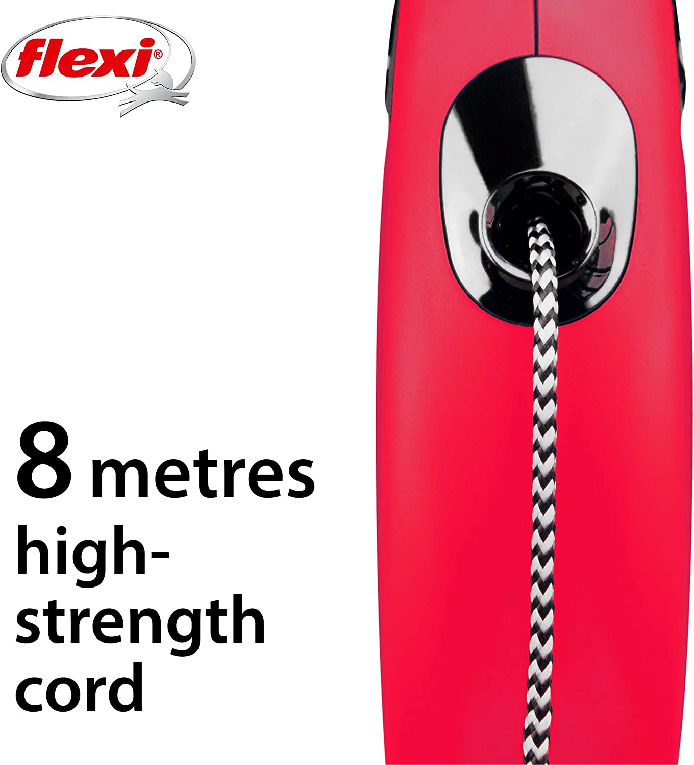 Flexi New Classic Retractable Lead Cord, Red, Small, 8M, 12Kg image number 7