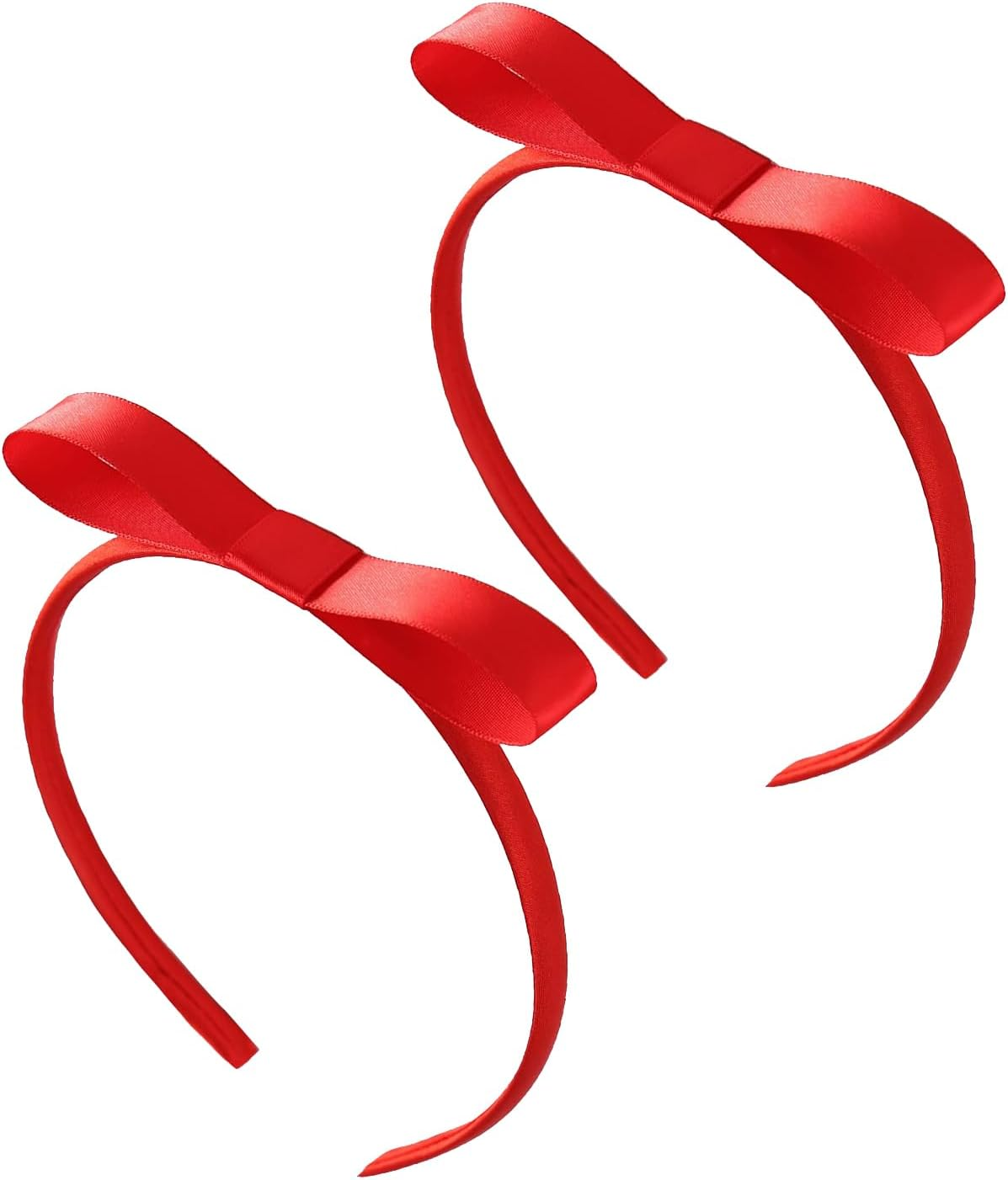 Xlihdzum Red Bow Headband for Girls Women, Cute Hair Bow Knotted Hair Hoop, World Book Day Party Cosplay Costume Accessories for Matilda - Elegant Red Bow Headband and Must Have Red Headband image number 5