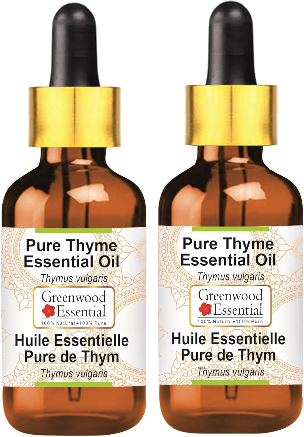 Greenwood Essential Pure Thyme Essential Oil (Thymus Vulgaris) with Glass Dropper Steam Distilled for Personal Care (Pack of Two) 100Ml X 2 (6.76Oz) image number 5