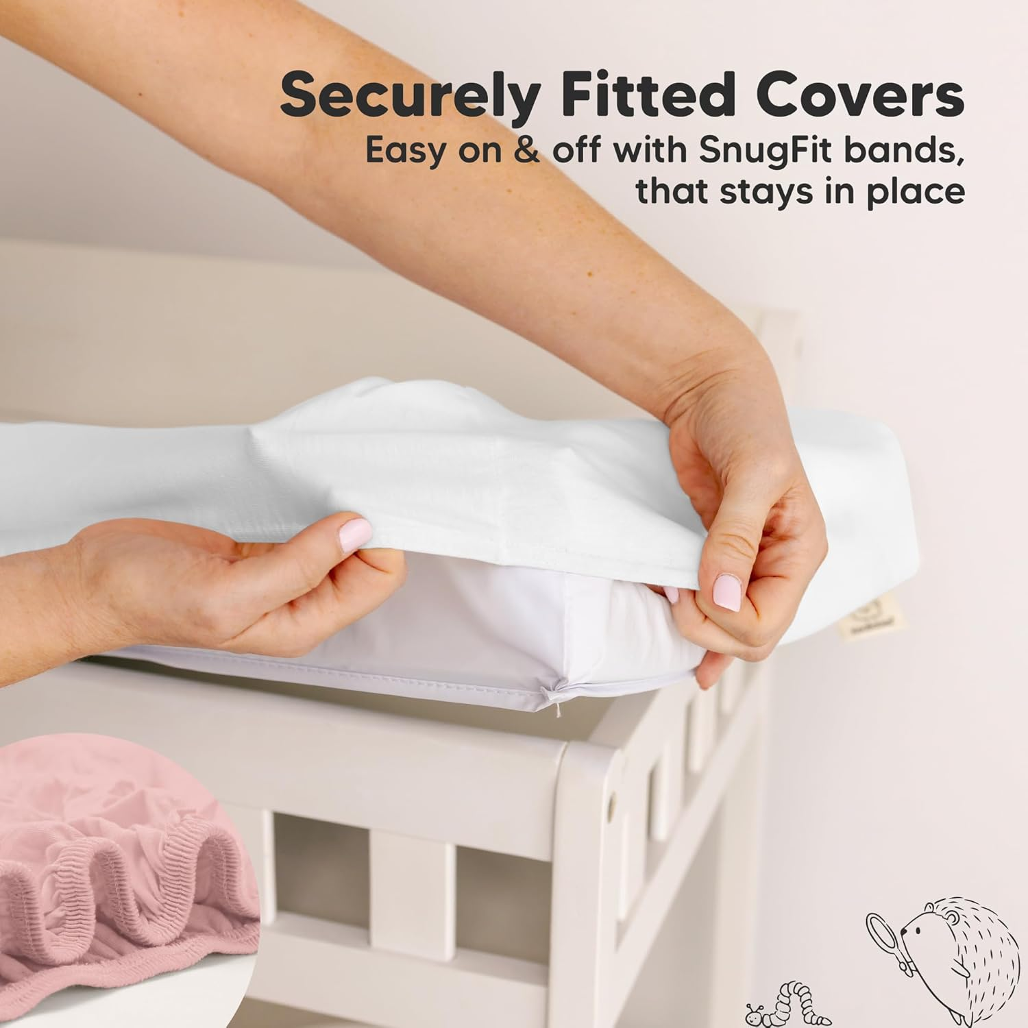 2-Pack Soothe Changing Pad Covers (Rose) image number 5