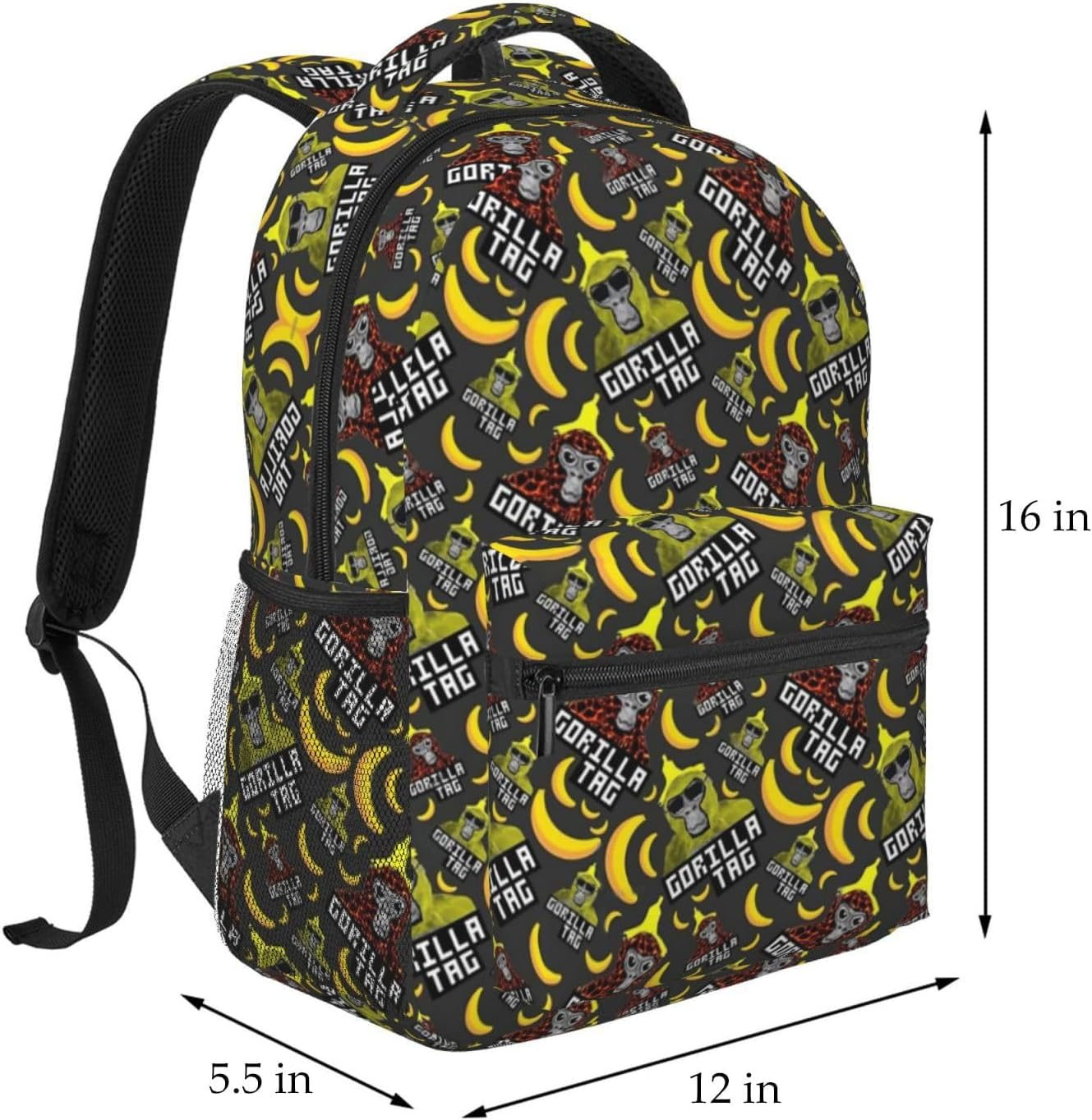 Anime Gorilla Backpack with Keychain,16In Cute 3D Printed Laptop Backpack Large Travel Bags Sport Bag Breathable Business Backpack Cozy Notebook Bag. - A image number 6