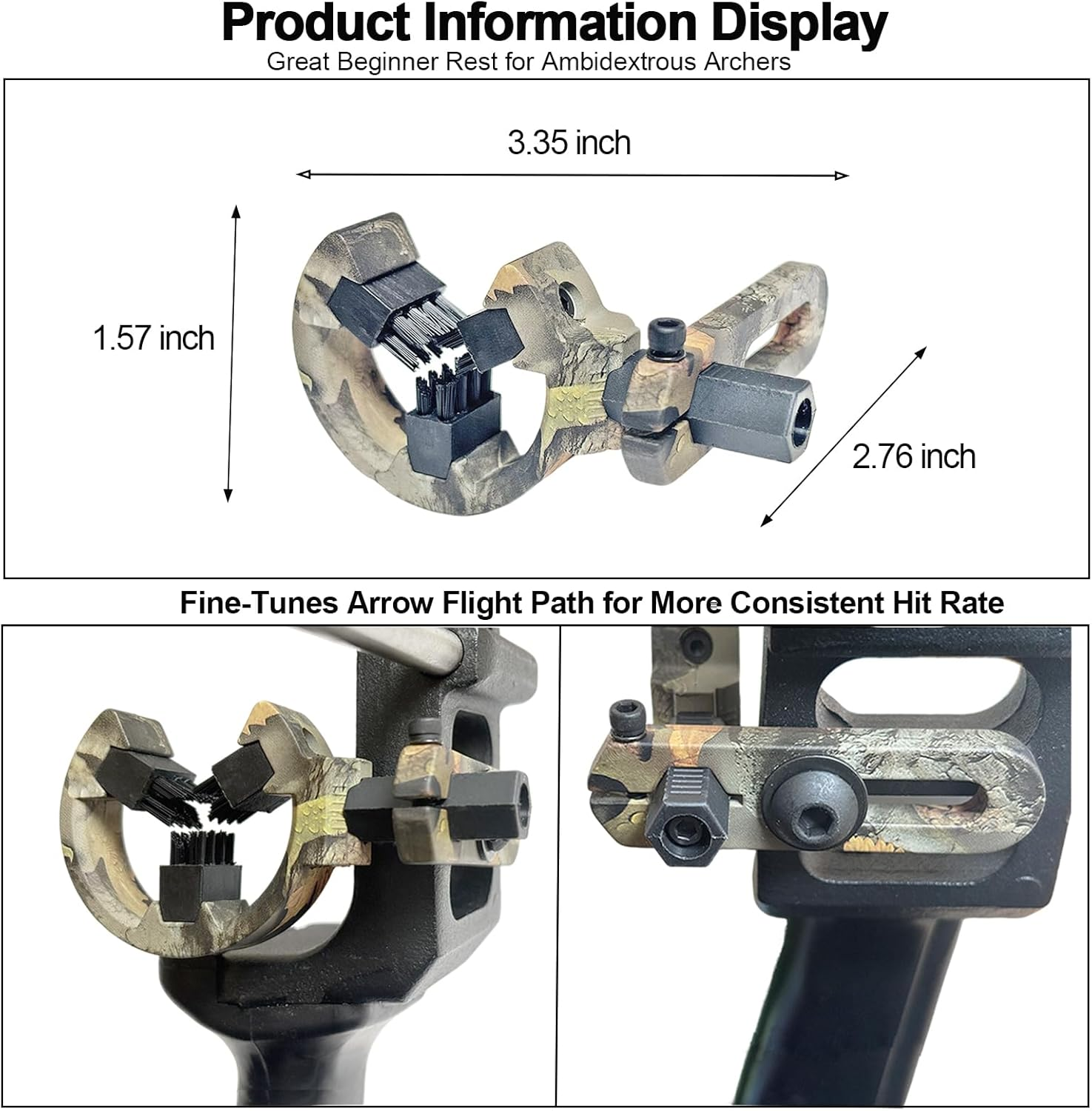Archery Whisker Biscuit Arrow Rest Brush Capture Arrow Rest for Compound Bow & Recurve Bow Hunting Shooting Targeting Right and Left Hand