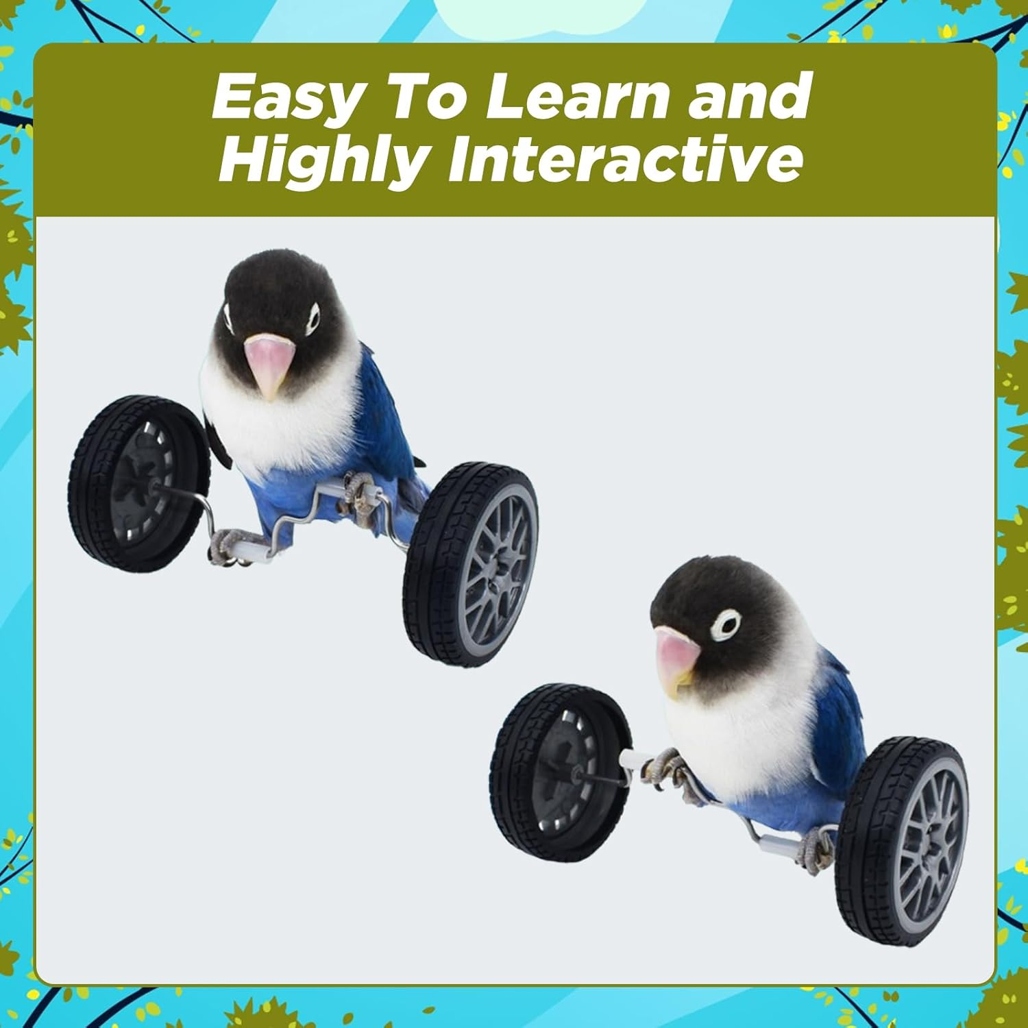 SUSOO Bird Intelligence Training Toys with Food Box Set, Puzzle Balance Bird Foot Talon Stand Car Toy for Parrot, Conures, Cockatiels, African Grey, Birds Table Foraging Feeding Desktop Trick Prop Toy image number 5