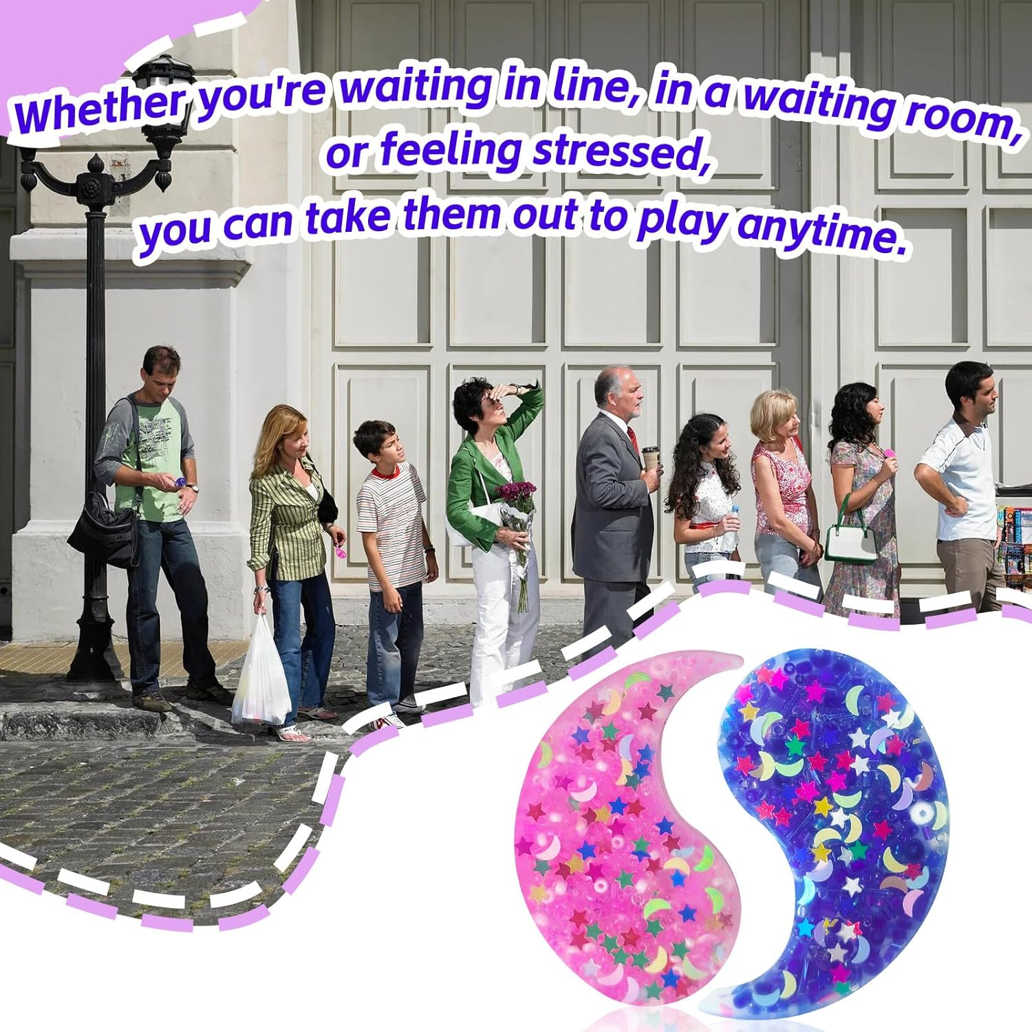 Skin Picky Pad to DIY Bracelet Necklace,Skin Picking Fidget Toys to Relieve Stress Anxiety,Silicone Picky Pad Fidget Toys for Adults Teenager (Yin-Yang) image number 1