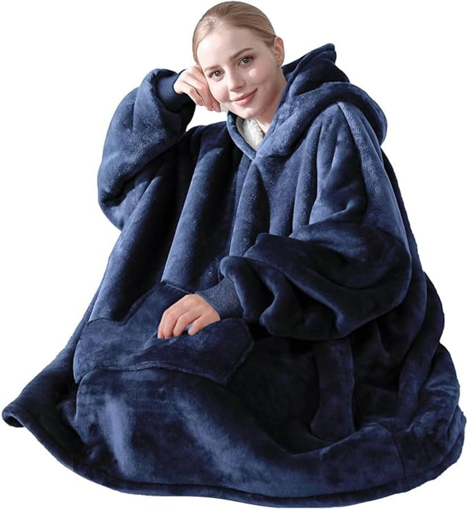 HPAMR Oversized Hoodie Blanket Sweatshirt, Wearable Blanket Hoodie, Oversized Sherpa Hooded, Extra Long Wearable Sweatshirt, Super Soft Warm Comfy Plush Hooded Blanket image number 1