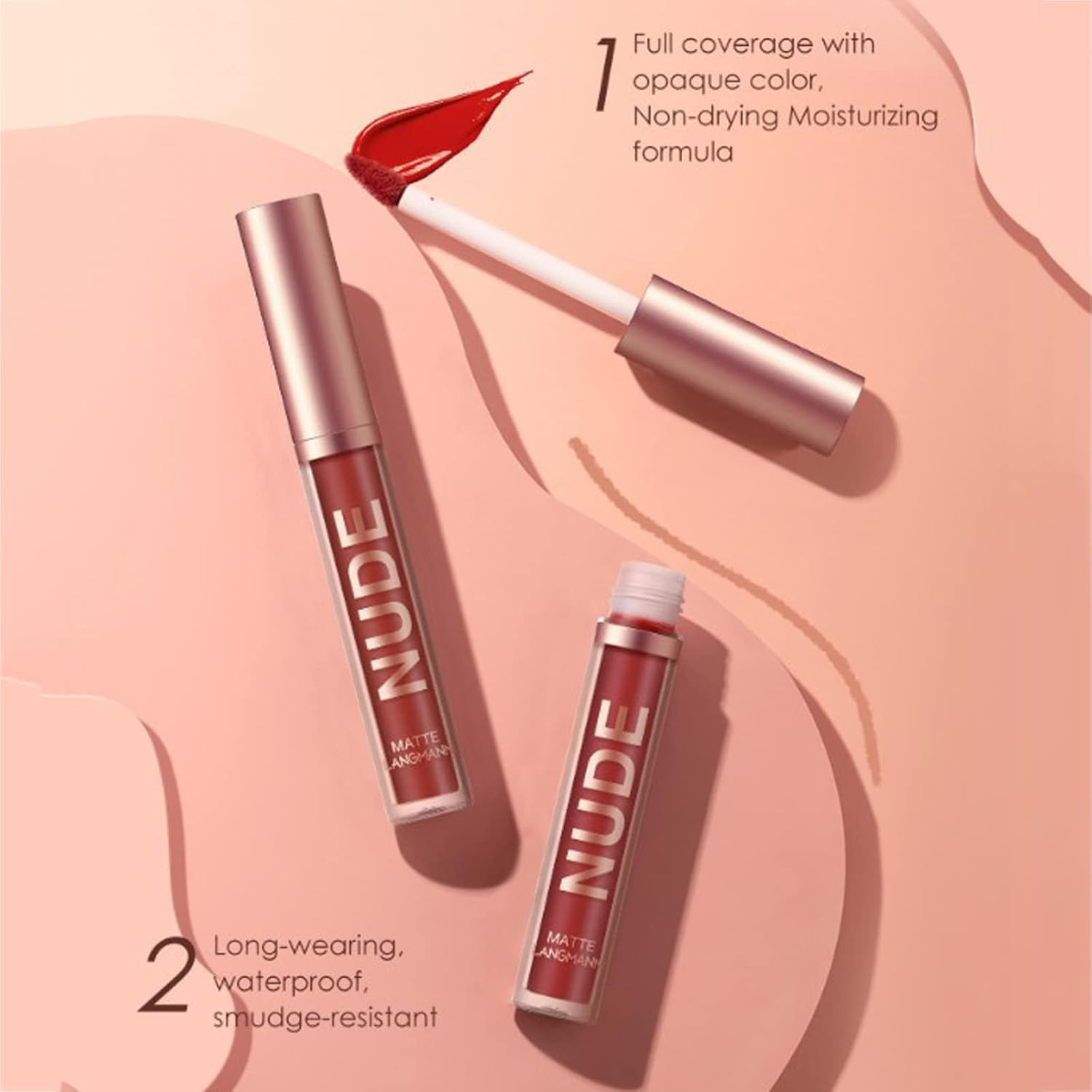 12Pcs Matte Liquid Lipstick + Lip Liner Pens Set, One Step Lips Makeup Sets Pigment Velvety Nude Lip Stain Waterproof Long Wear Lip Gloss Make up Gift Set image number 4