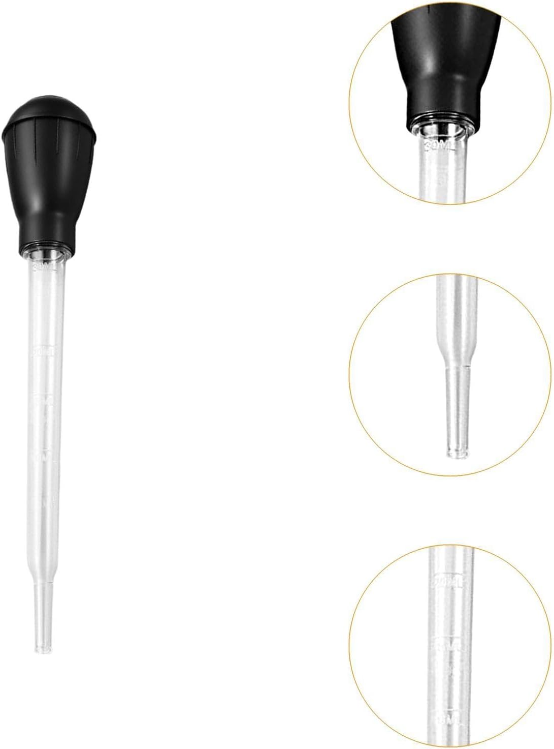 Etyldya Large Pipette with Scale Pipettes -Drops Long with Rubbers -Lamp Eye Dropper for Baking Kitchen Experiment Essential Oil image number 3
