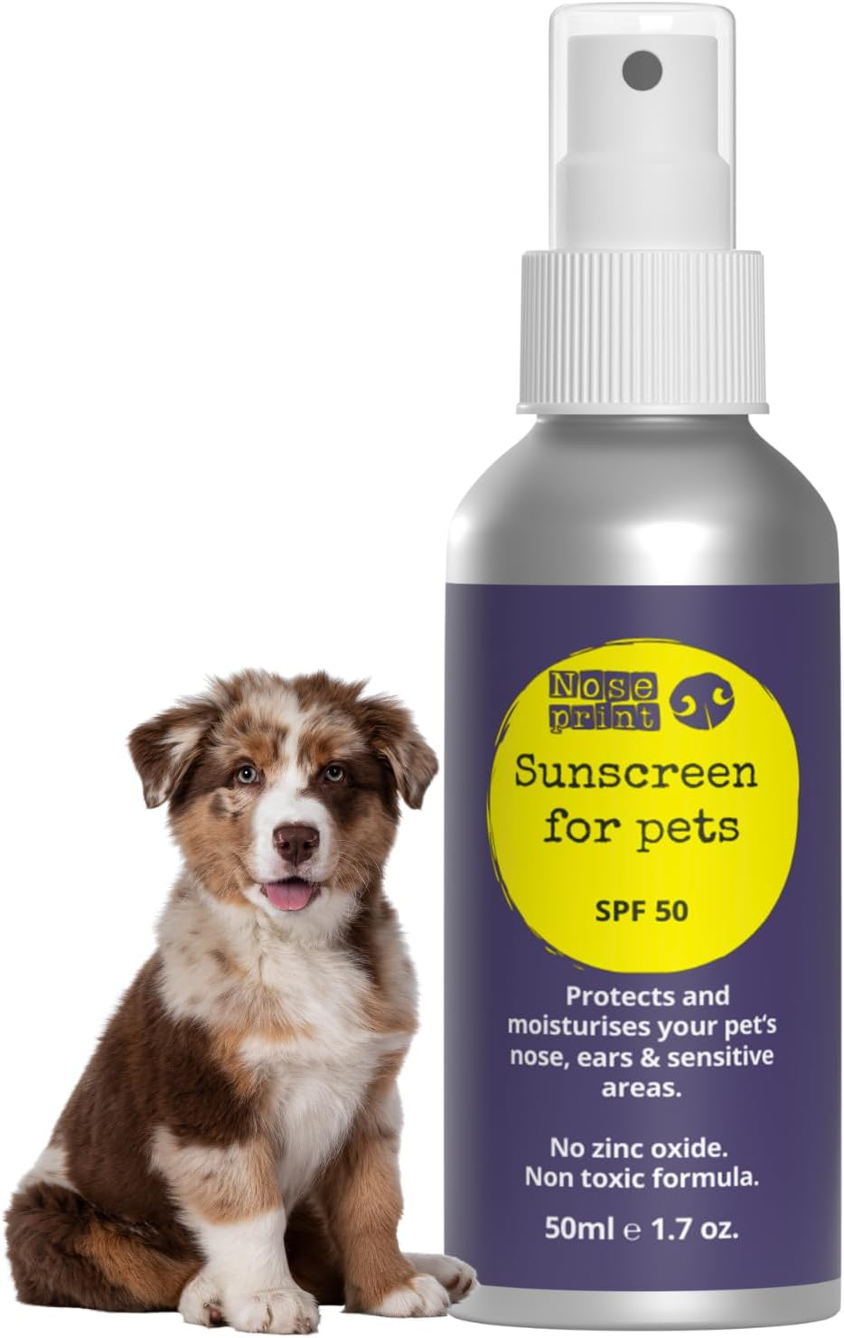 Noseprint SPF 50 Pet Sunscreen Lotion Bottle Sun Protection for Pets 50 ML | Moisturising Sunscreen for Dogs and Cat Non-Toxic Formula Dog Nose | Dog Paw Balm Sun Cream Balm | Dog Sun Protection image number 3