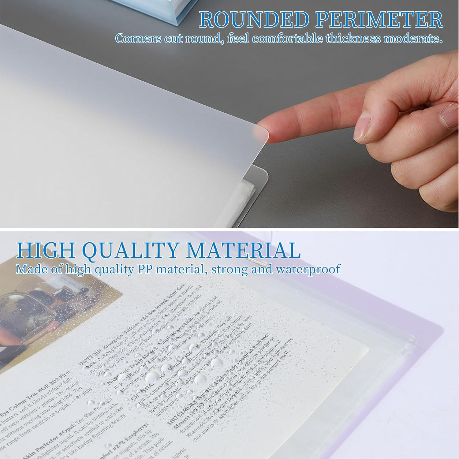 4Pcs A4 Display Book 60 Double Sided Pockets Display Book 30.8X23.6Cm Paper Document Holder Waterproof Paper Storage Organizer Books Plastic Art Presentation Book for School Office Business image number 2