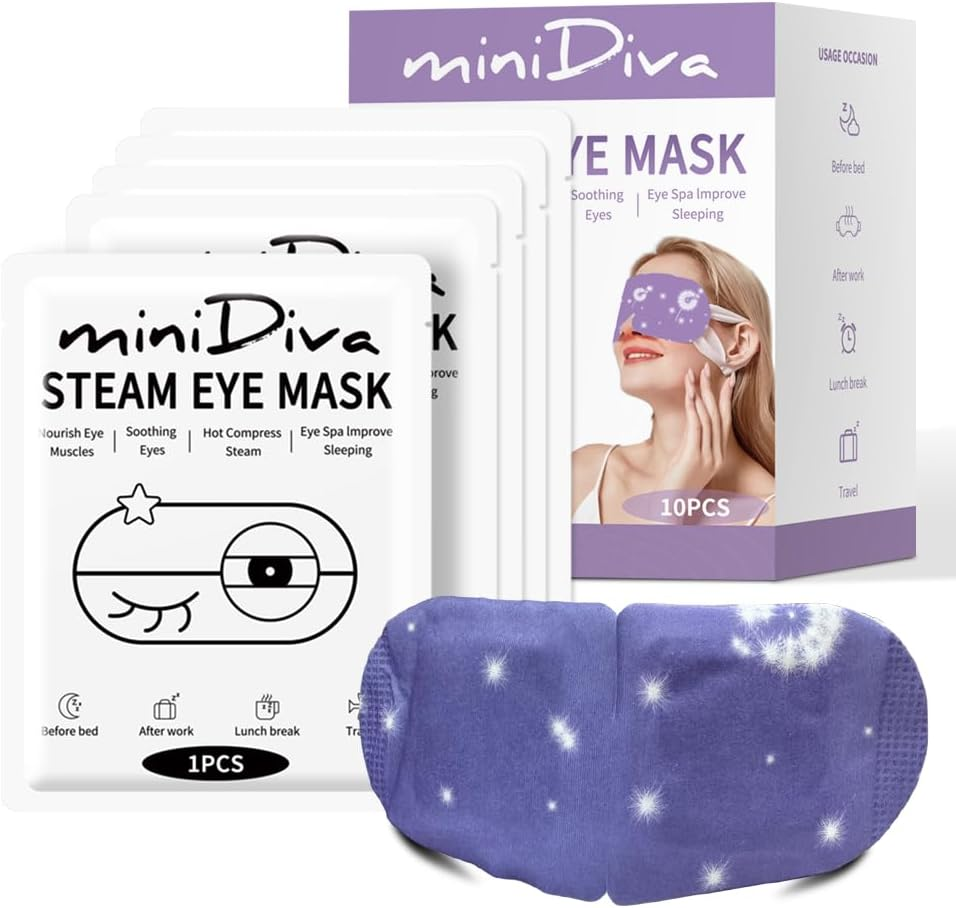 Minidiva Steam Eye Mask for Dry Eyes, 30Pcs Self Heating Spa Warm Eye Mask Relax Sleep Mask, Disposable Heated Eye Mask for Dark Circles Eye Fatigue, Relieve Stress Eye Fatigue (Unscented) image number 5