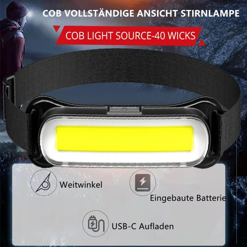 Hangdong Pack of 2 LED Head Torch Rechargeable Removable 3 Light Modes Lightweight Torch for Hiking Camping Running image number 3