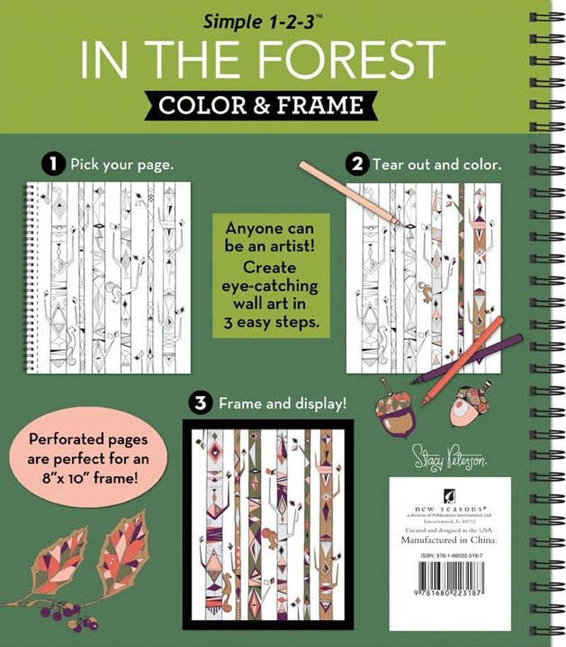 Color & Frame Adult Coloring Book - in the Forest image number 1