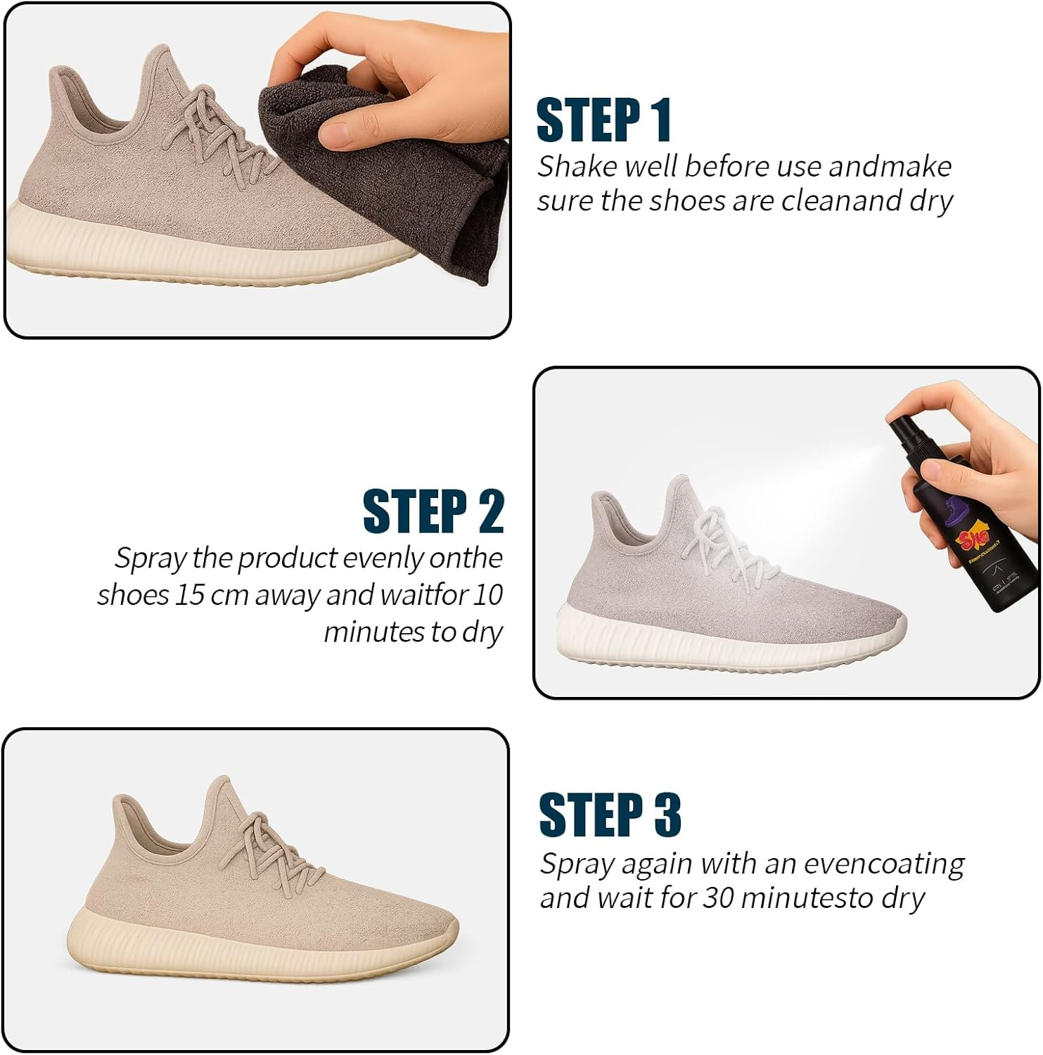 Shoe Protector Spray, Water Repellent and Dirt Protection Spray, Suitable for Suede Leather, Cowhide Leather, Canvas(3.38 Oz) image number 5