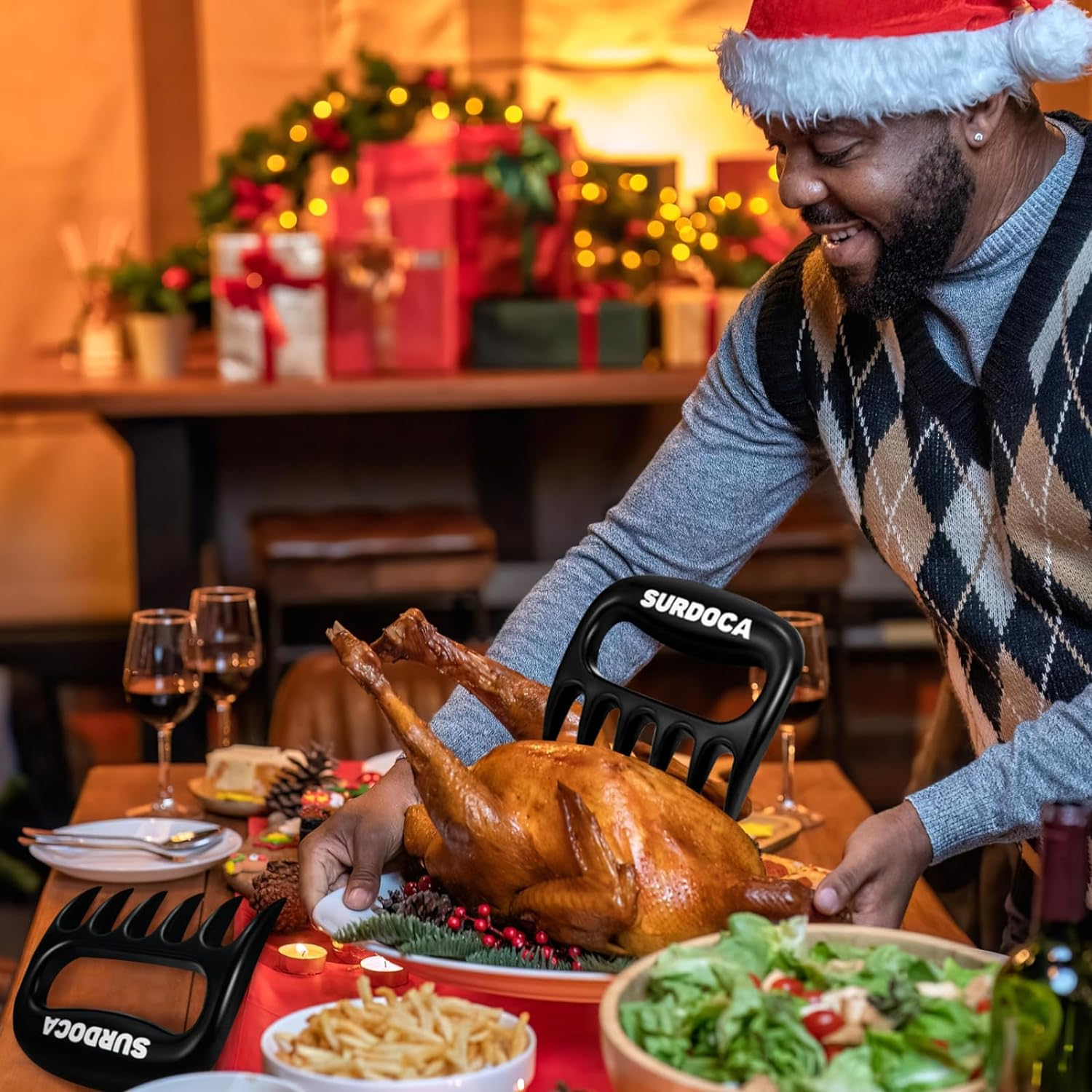 SURDOCA Dad Husband Men Stocking Stuffers - Unique Chicken Shredder Claws Cooking Gadgets Kitchen Meat Tool Gifts for Adults, Grill Smoker Accessories BBQ Gifts for Him Cool Useful White Elephant Gift image number 3