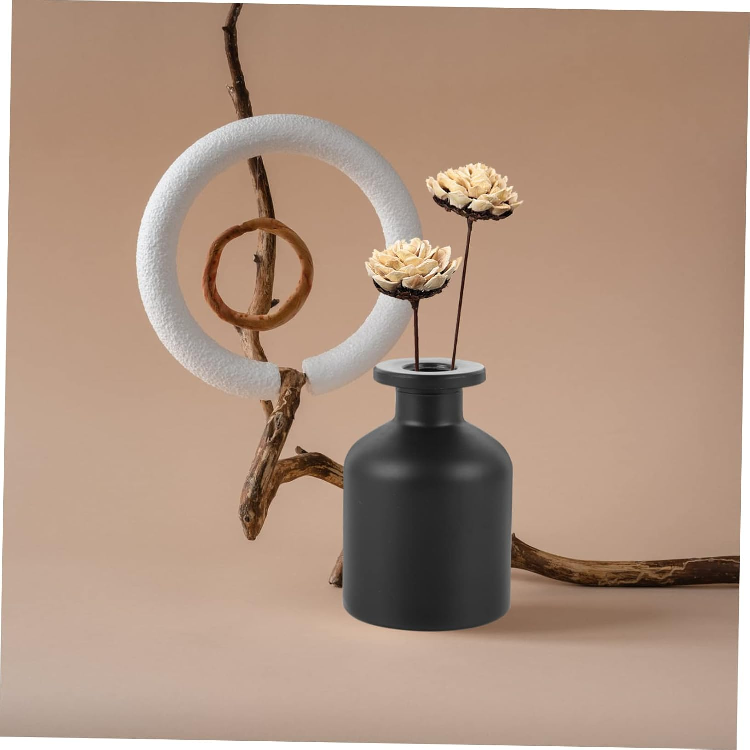 Aromatherapy Diffuser Bottle 100Ml Frosted Glass Black Matte Fragrance Release Container for Home Living Room Decor 2Pcs image number 1