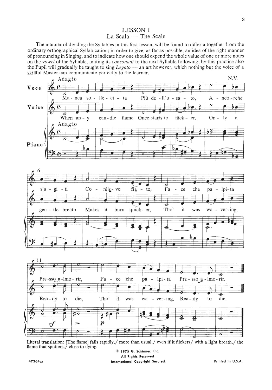 Practical Method of Italian Singing: for Soprano or Tenor (Vol. 1909): Schirmer Library of Classics Volume 1909 Soprano or Tenor image number 5