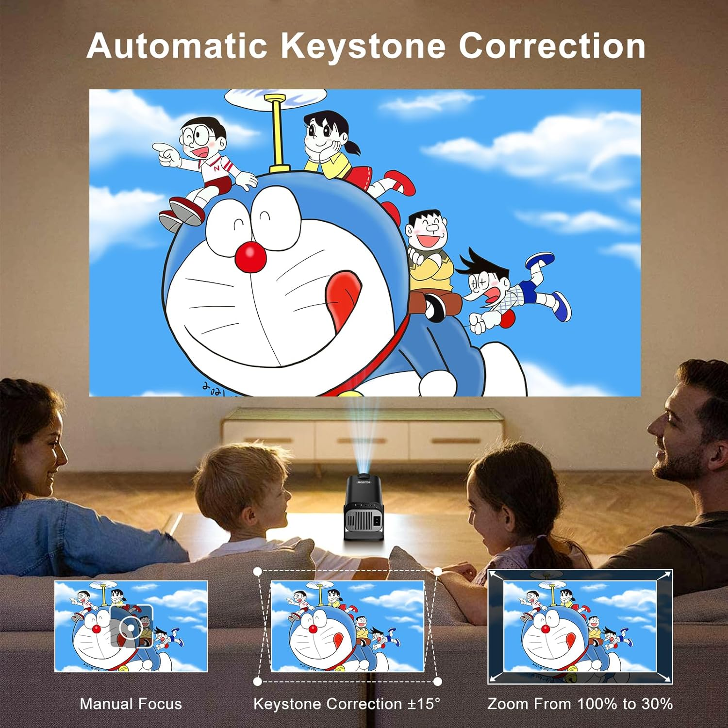 Salange Official Netflix Mini Projector 4K Home Cinema Support, Mobile Phone Projector Smart Projector for Home Cinema / Outdoor, Portable Projector with 5G Wifi and BT5.3, HY320MAX FHD 1080P image number 6