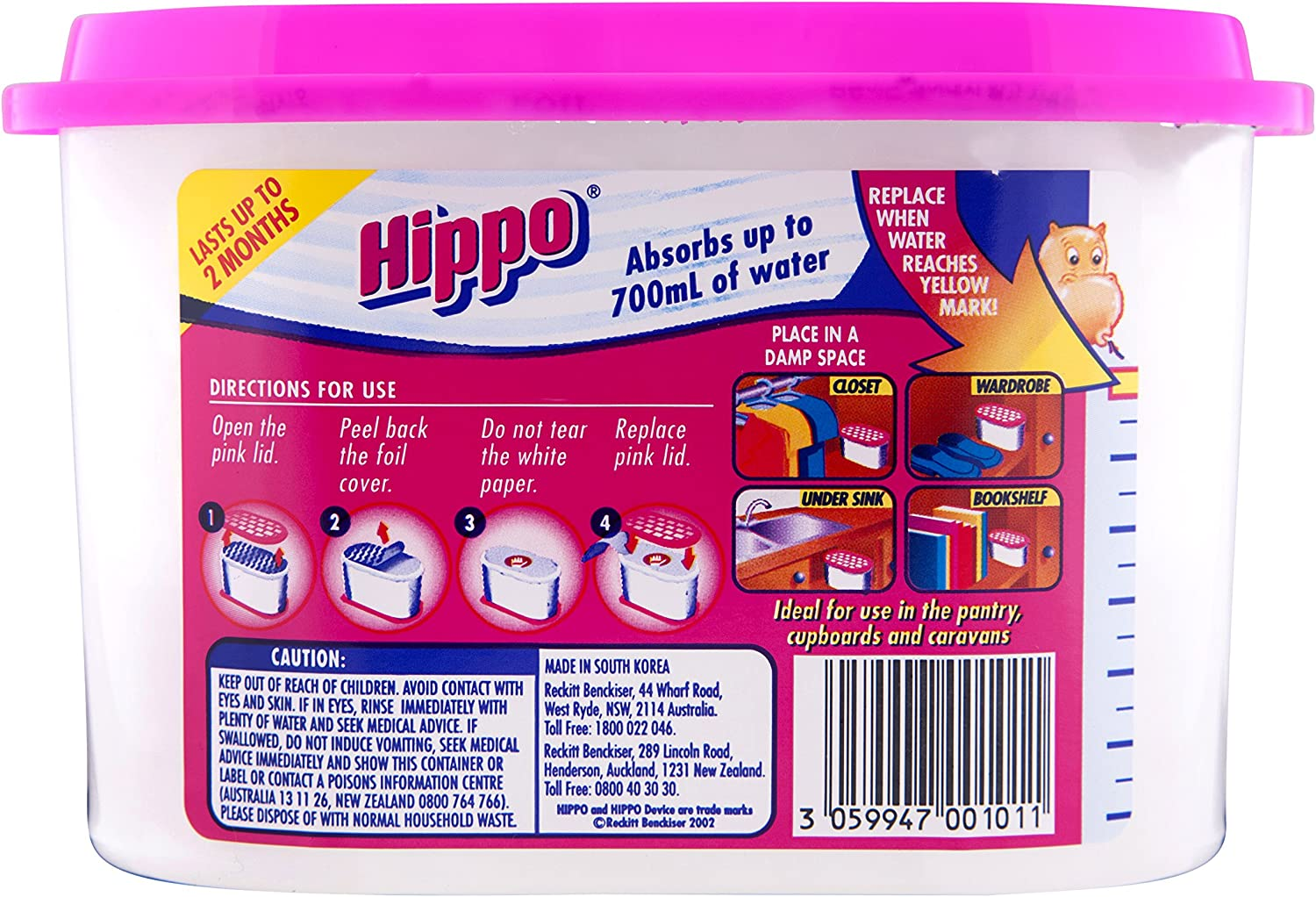 Hippo Closet Container Moisture Absorber Small Spaces, 300G (Pack of 3)