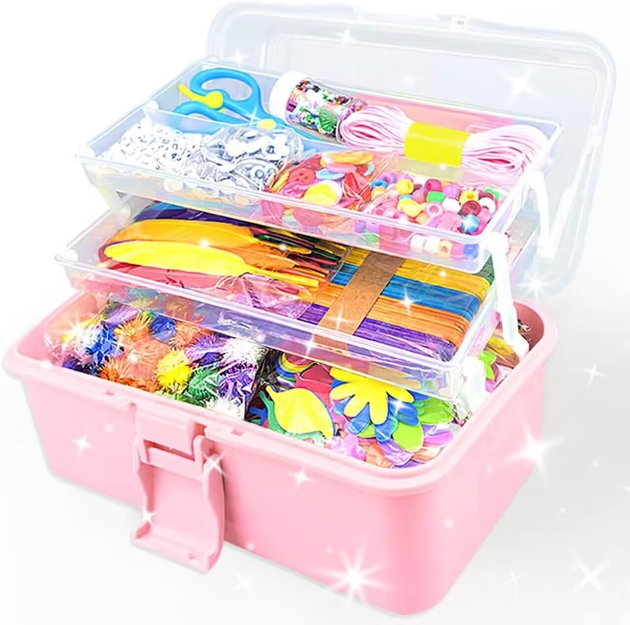 3000 Pieces Craft Set Children'S DIY Craft Case Craft Supplies for Crafts Pipe Cleaners Googly Eyes Beads Creative Scrapbooking Craft Set for Girls Boys 4 5 6 7 8 Years Gifts (Purple)