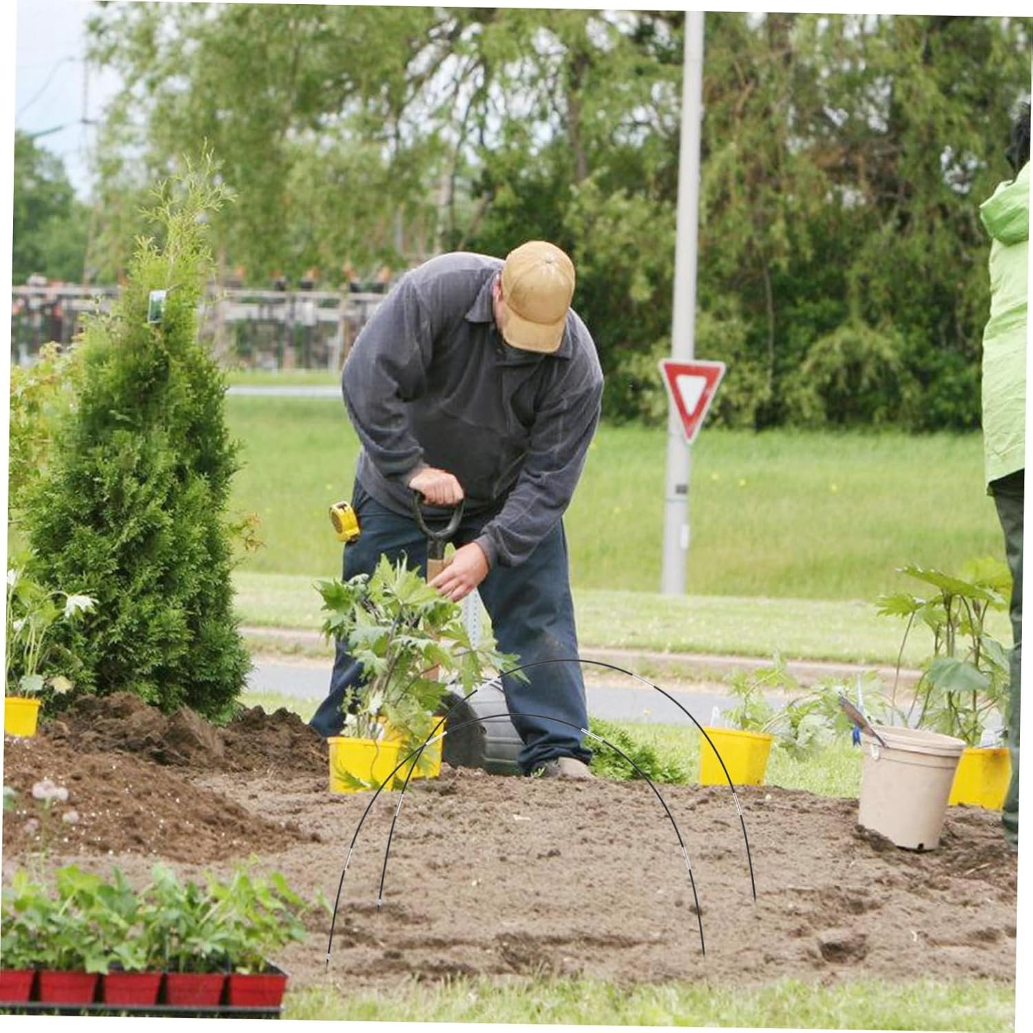 Garden Support Hoops Set Plant Connecting Tubes Floor Nails for Greenhouse Raised Beds and Vegetable Gardens Quick Assembly Gardening Tools for Snail Barrier image number 1