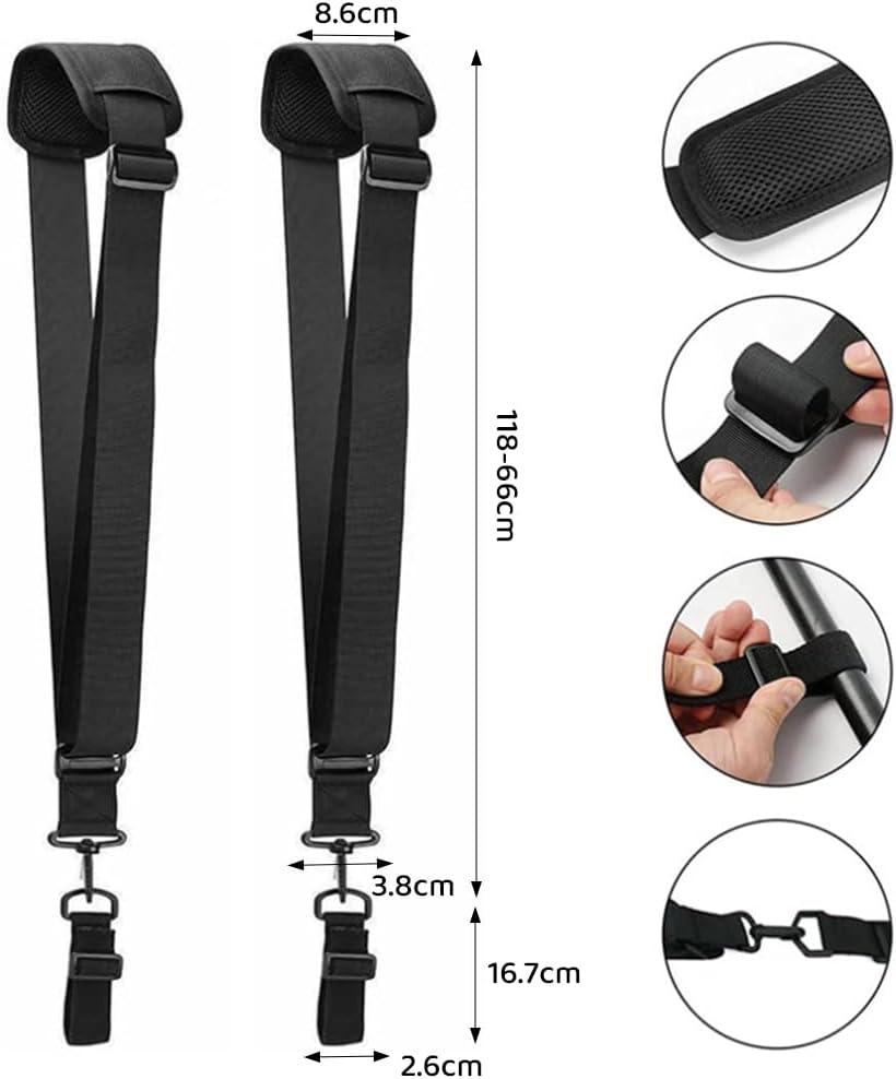 2 Pack Adjustable Shoulder Strap Harness for Weed Trimmers and Leaf Blowers, Heavy Duty Nylon Belt with Metal Buckle, Compatible with Multi-Head Systems image number 1
