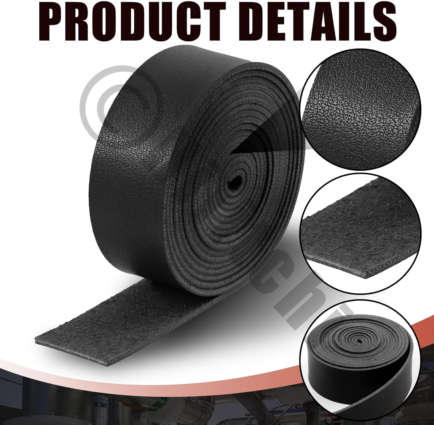 Hilitchi Black Leather Strips, 1 Inch Wide 78.7 Inch Length Double Sided Faux Leather Strips Flat Leather Straps Faux Leather Strips PU Leather Strips Belts for DIY Craft Projects image number 5