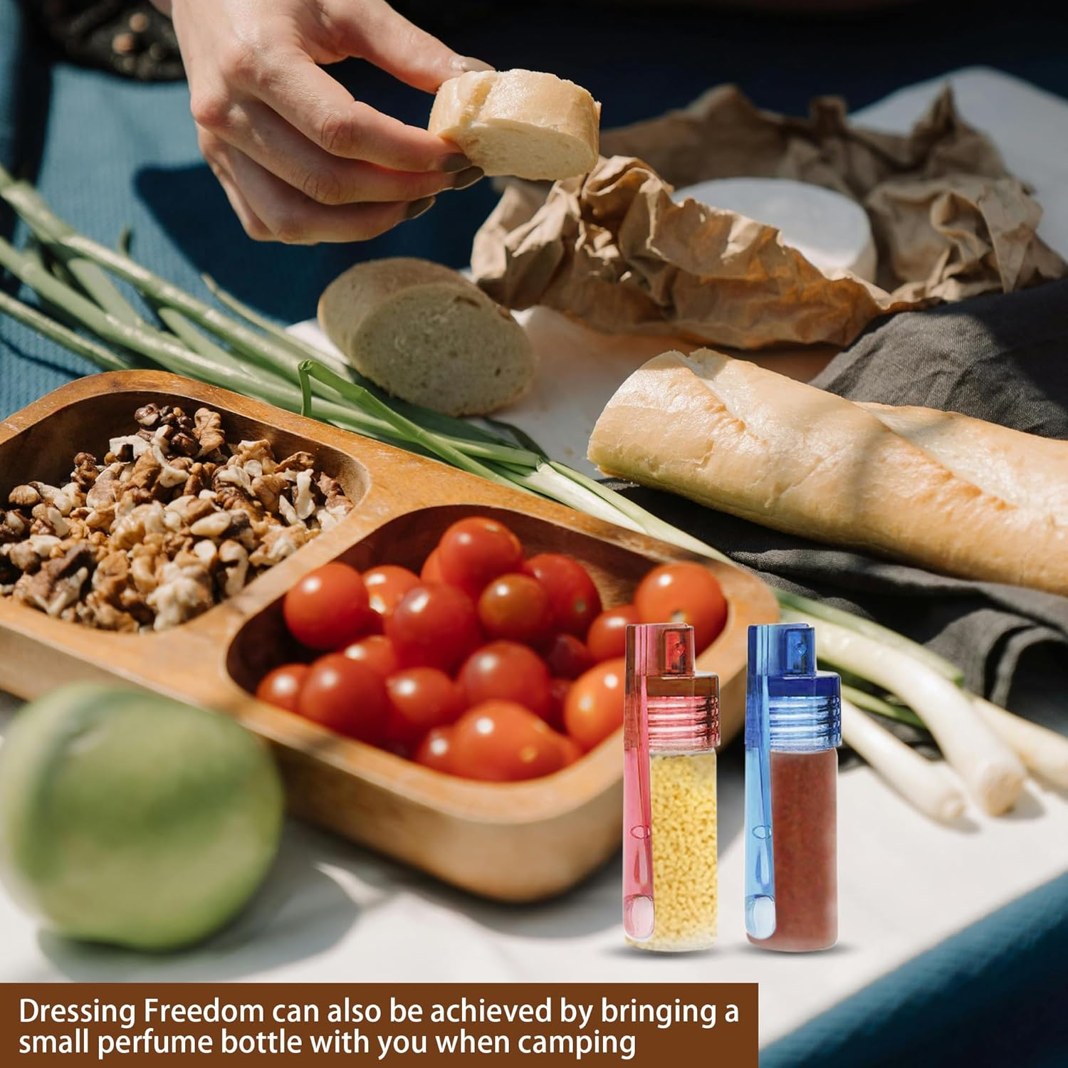 8 Pcs Portable Spice Containers Set, Camping Salt and Pepper Shakers with 1 Mini Funnel, Seasoning Bottles, Mini Glass Spice Jars with Lids for Outdoor Traveling Cooking (8 Pcs) image number 6